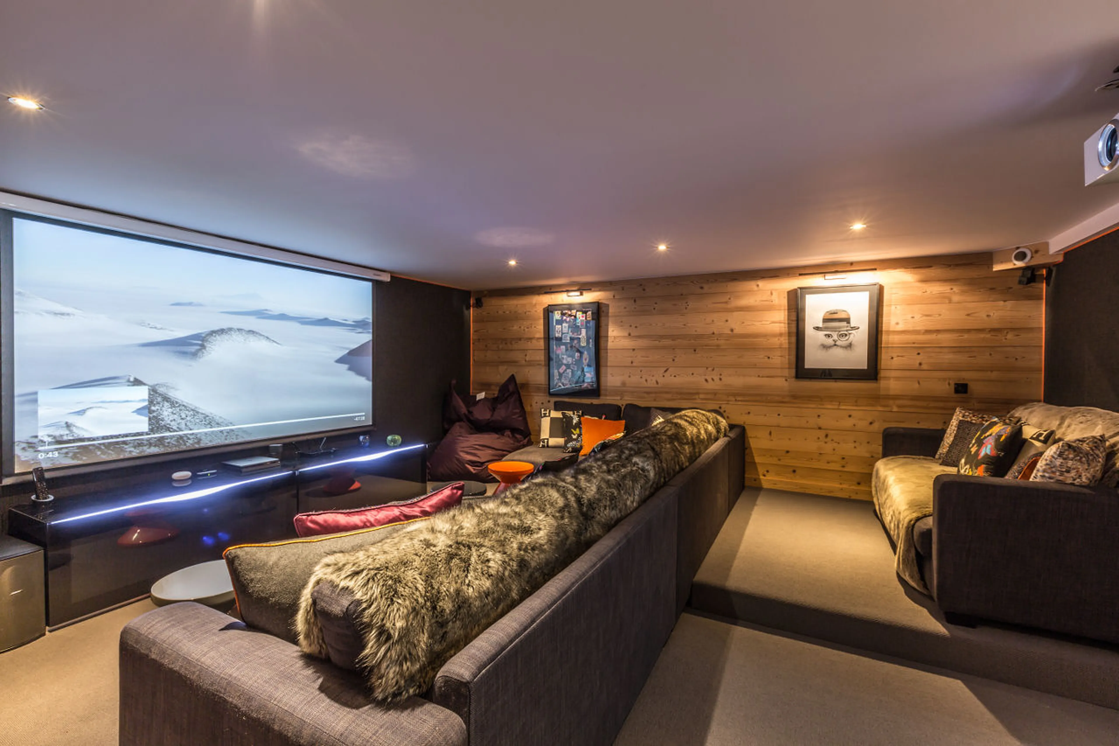 Large home cinema in Chalet Couttet in Chamonix