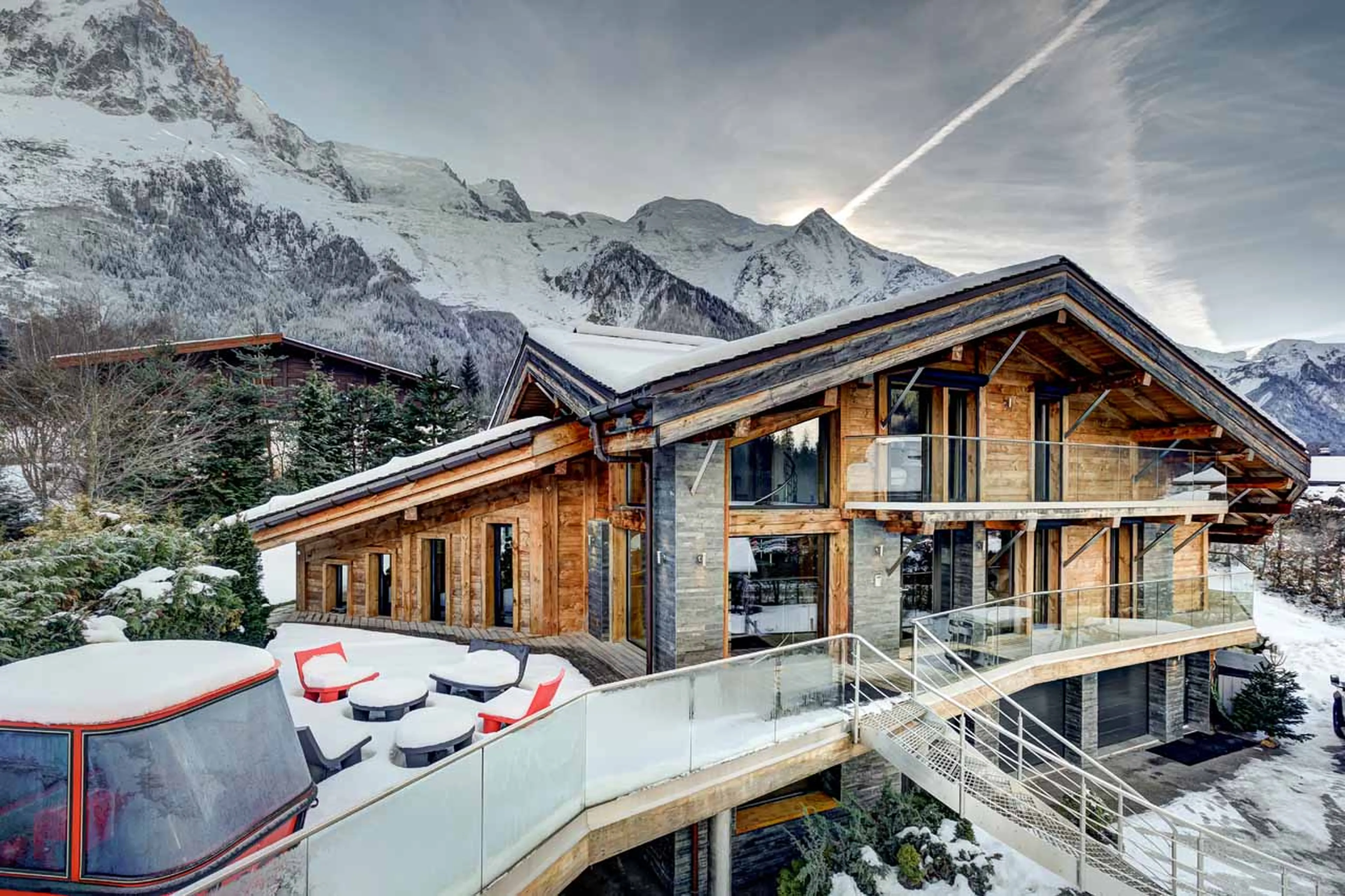 Exterior and terrace at Chalet Couttet in Chamonix