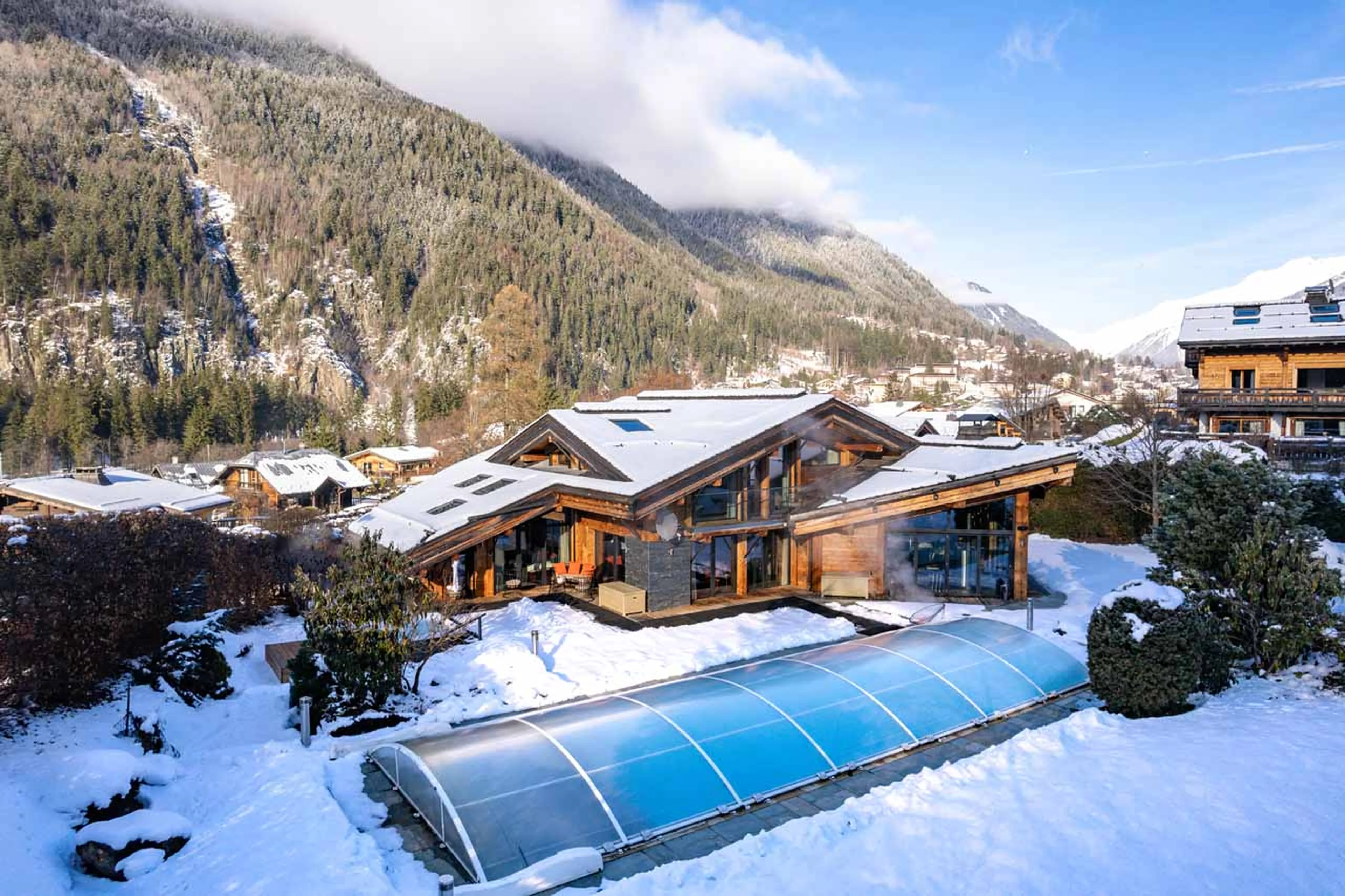 Exterior of Chalet Couttet in Chamonix with pool