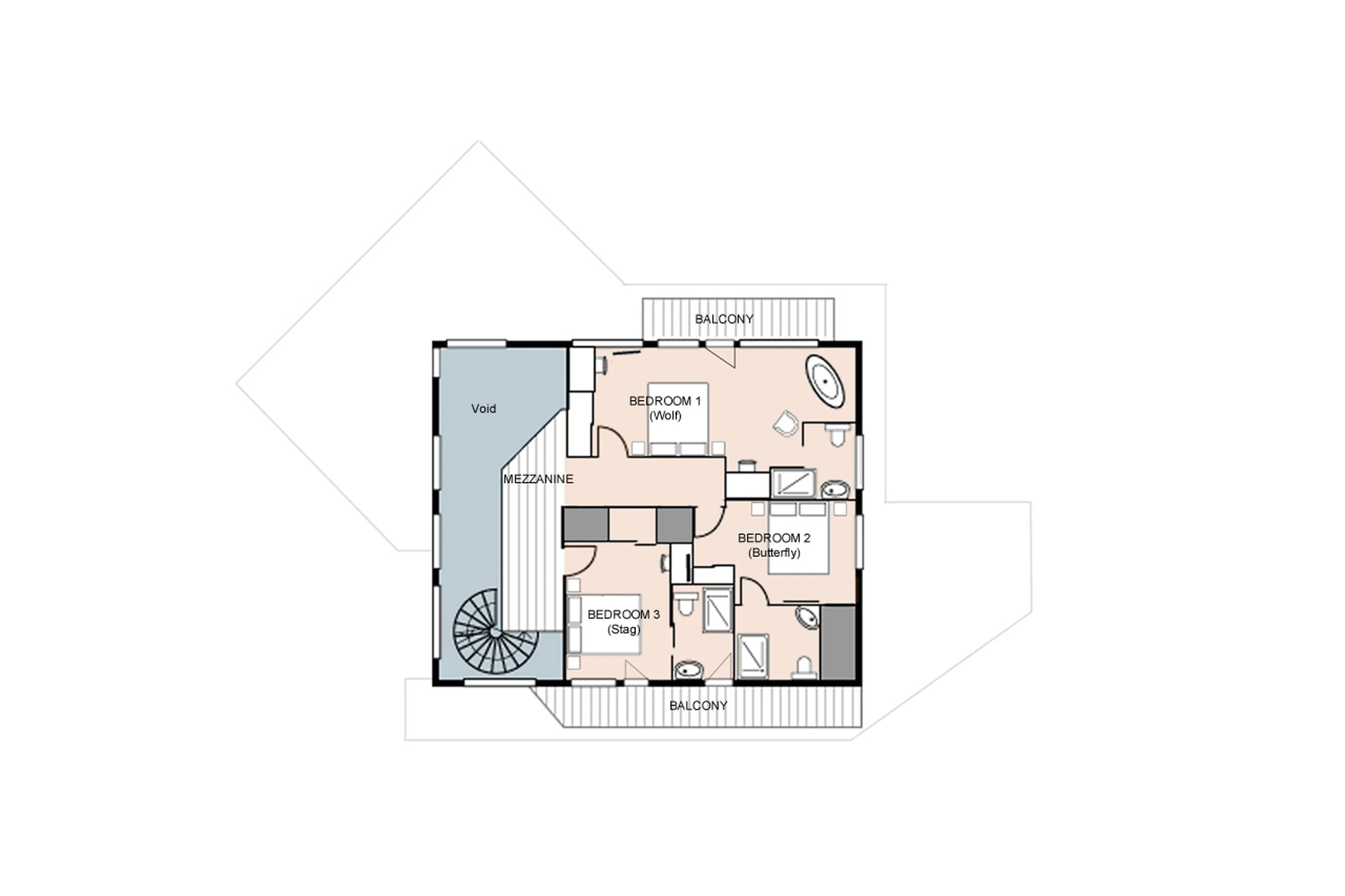Level 1 floor plan of Chalet Couttet in Chamonix