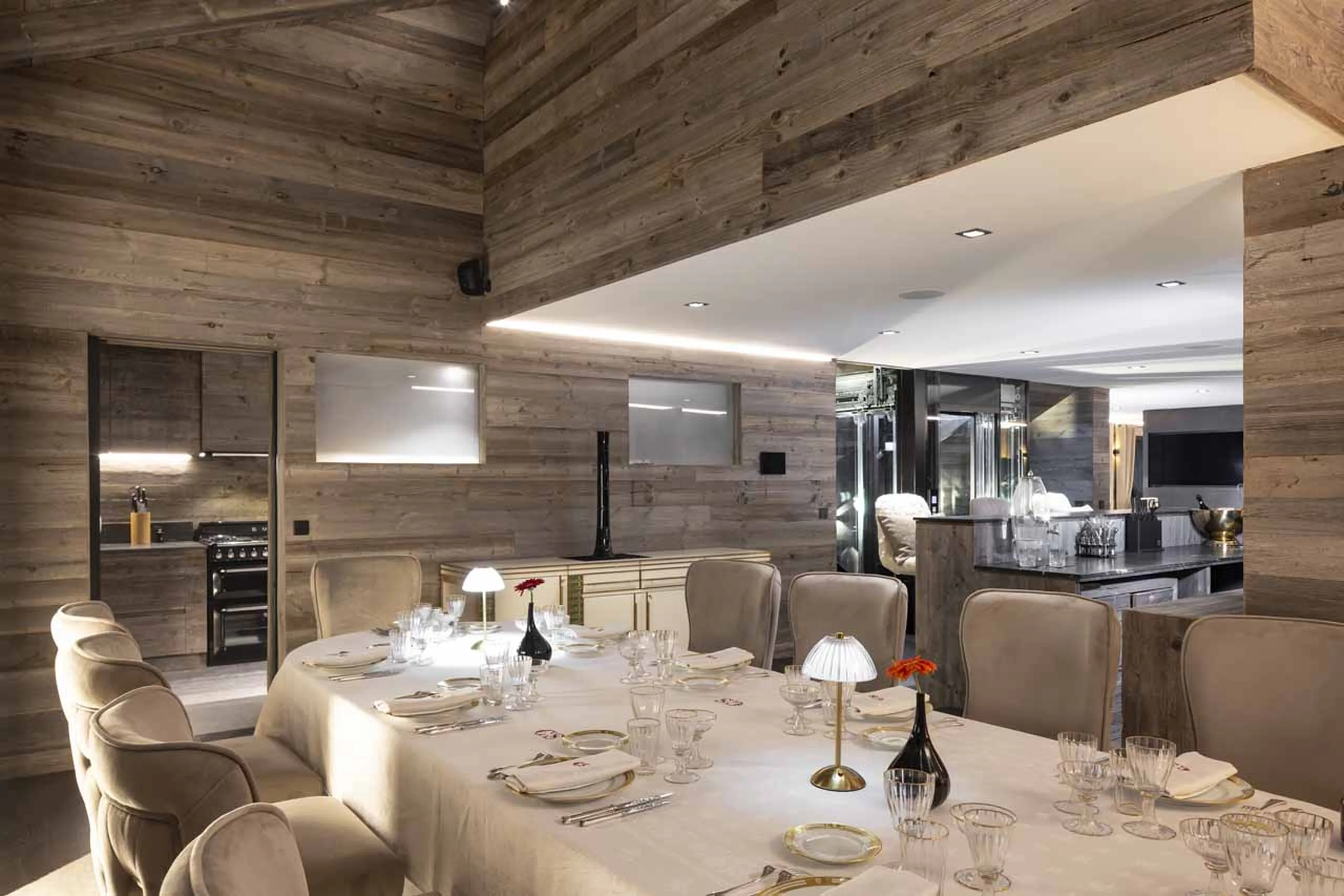 Dining area at Chalet Coz in Megeve