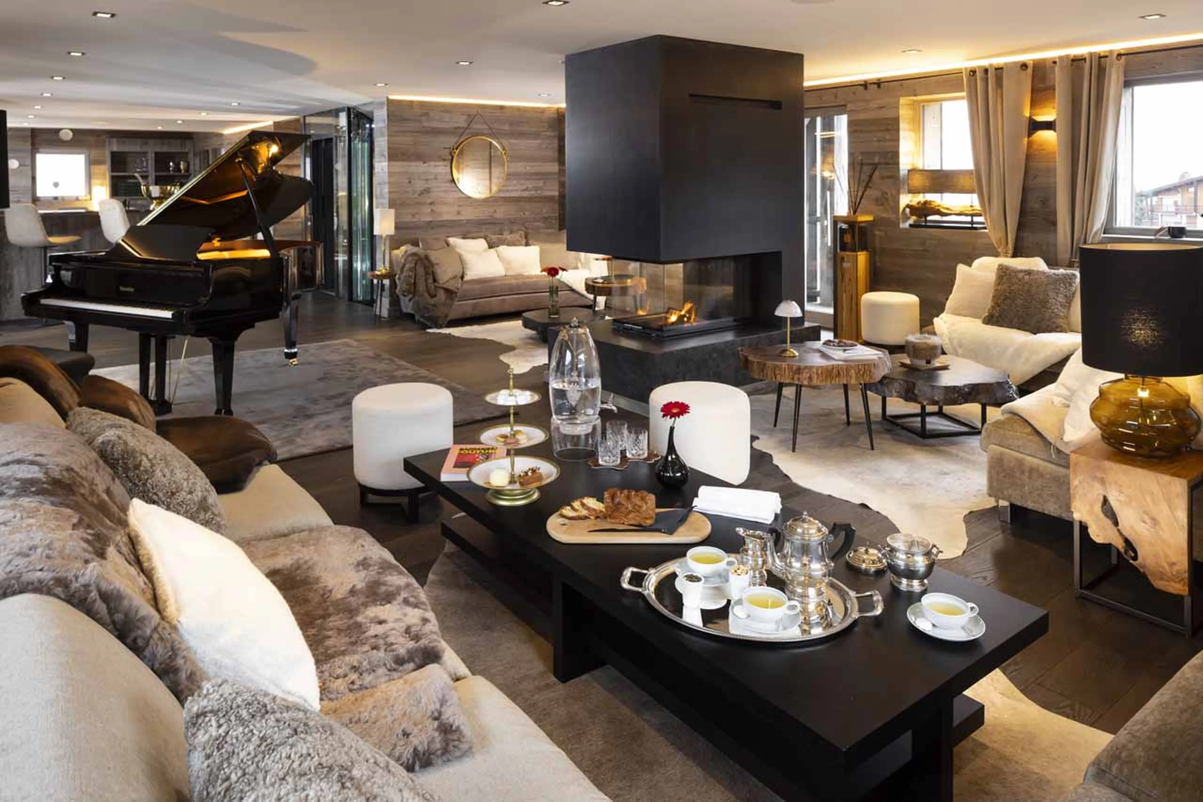 Living area at Chalet Coz in Megeve