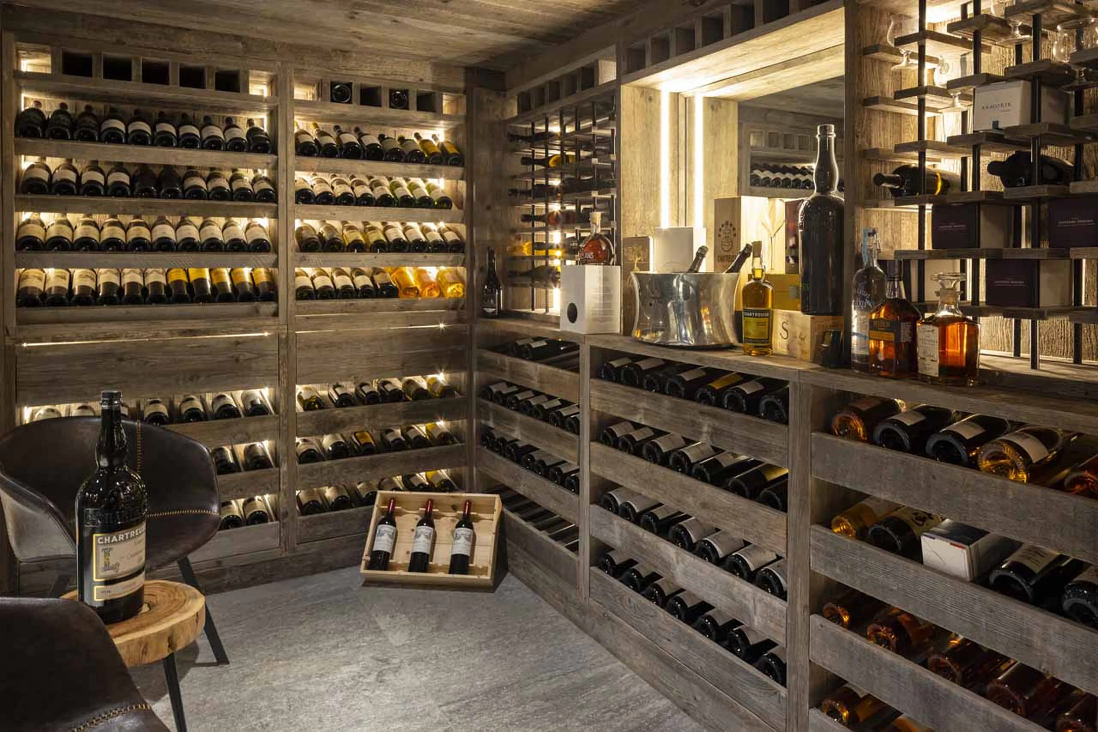 Wine cellar at Chalet Coz in Megeve