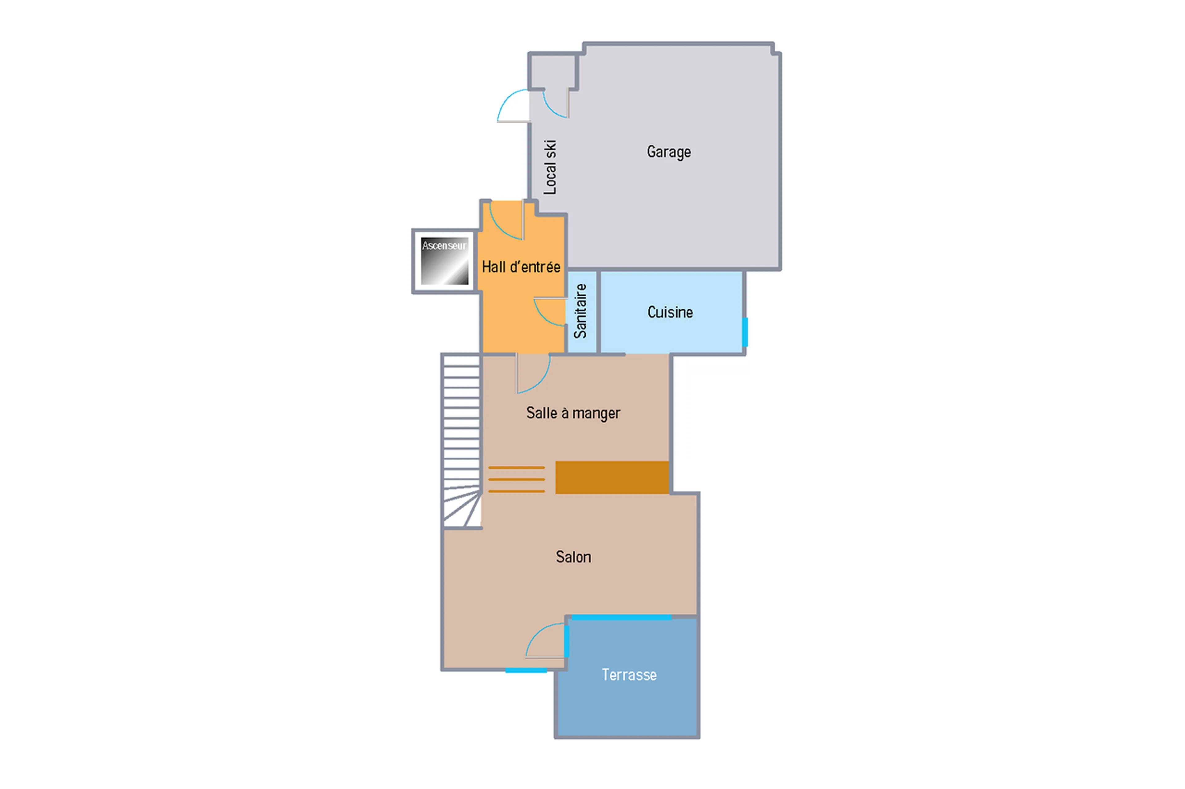 Level 0 floor plan of Chalet Cristal B in Val d'Isere