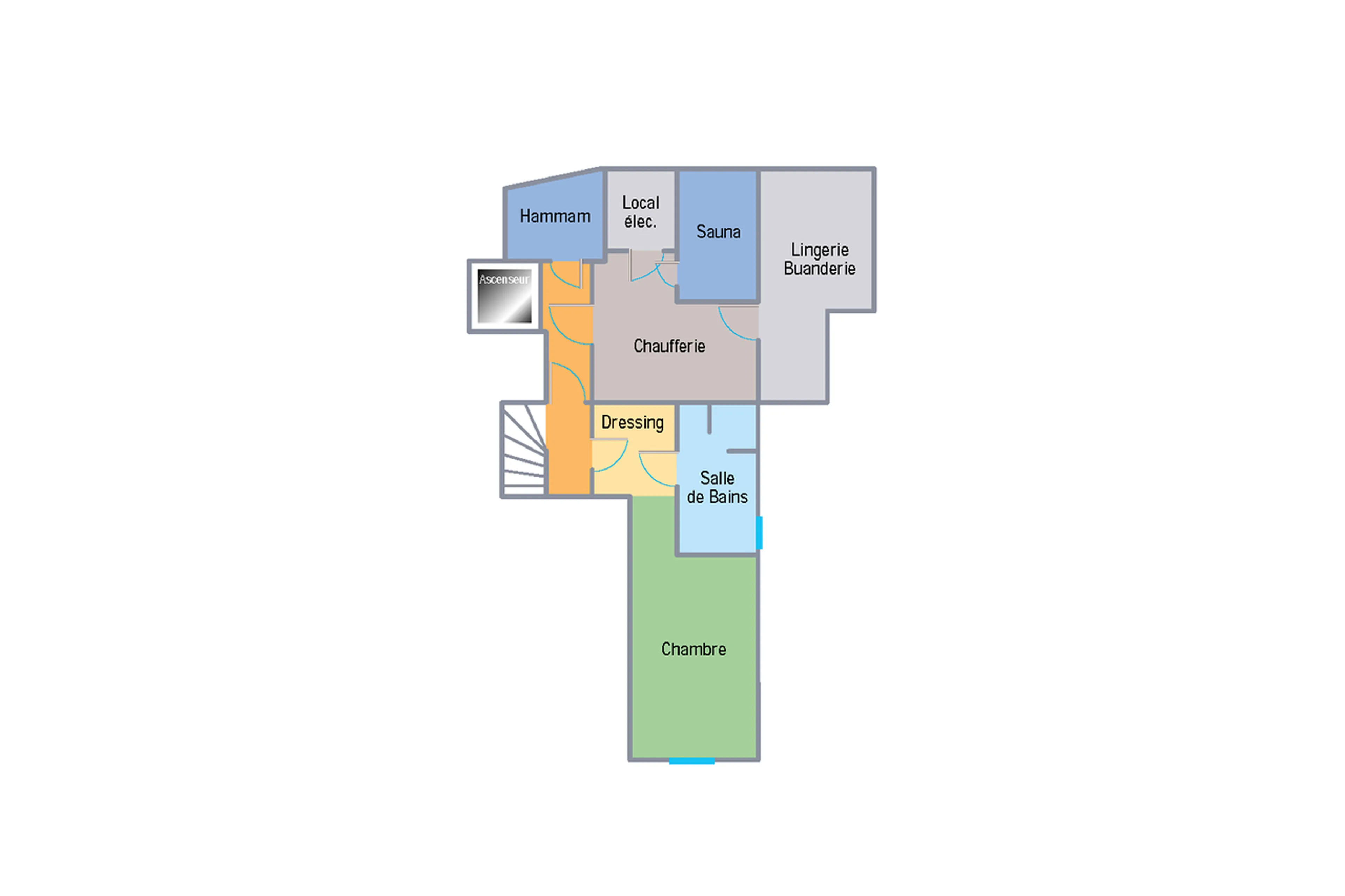 Level - 2 floor plan of Chalet Cristal B in Val d'Isere