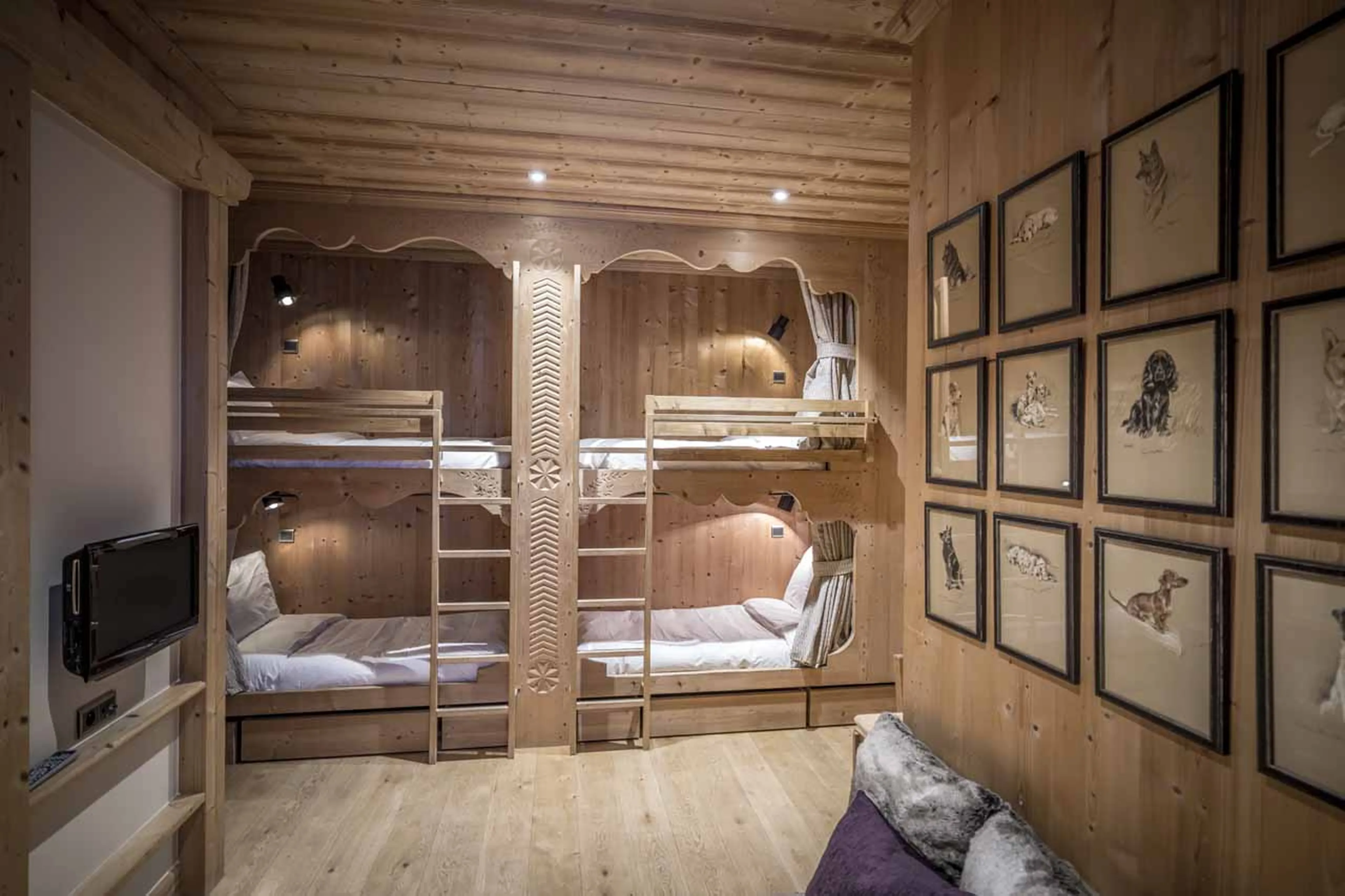 Bedroom four at Chalet Cristal B in Val d'Isere