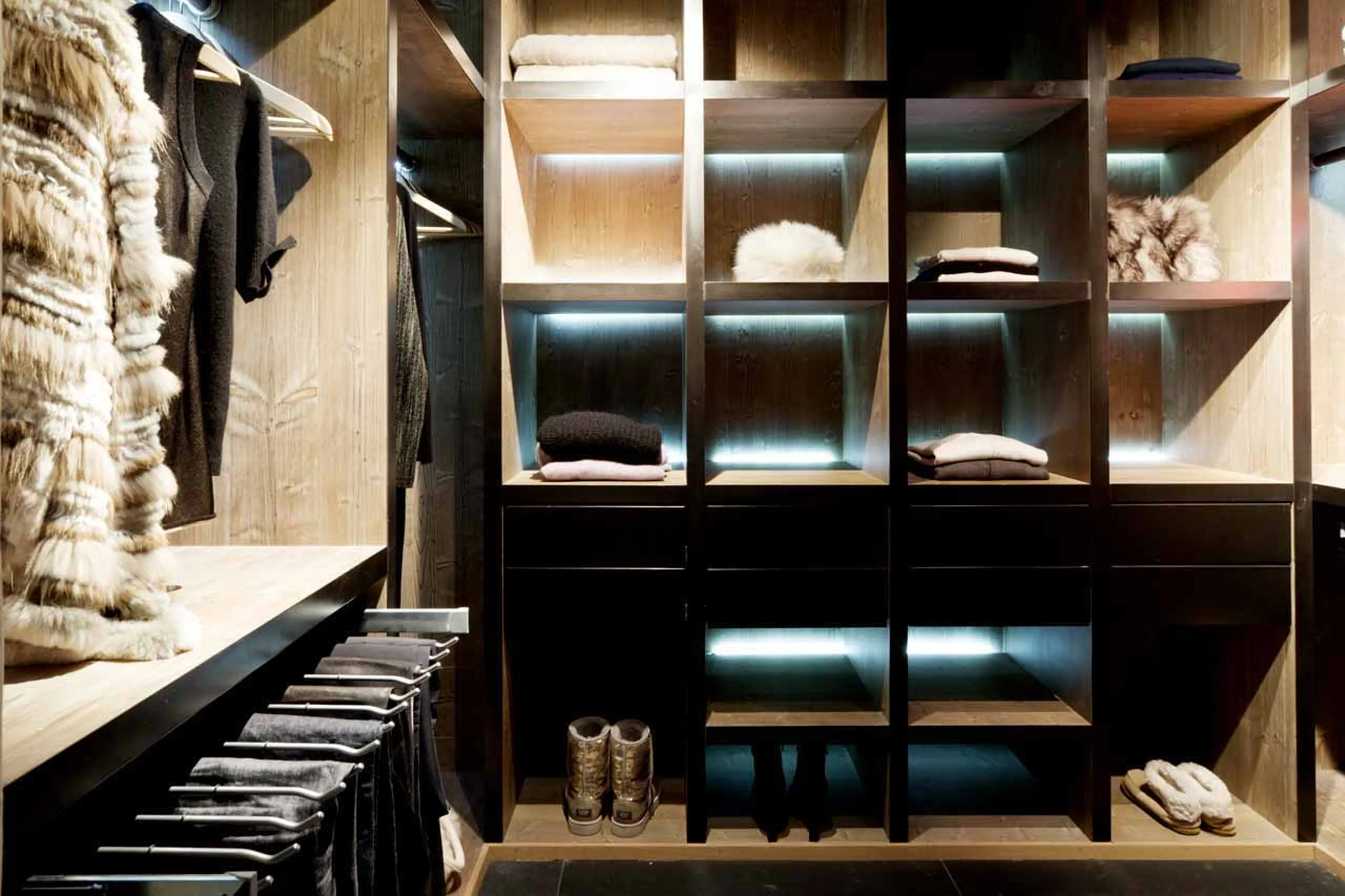 Dressing room at Chalet Cyanella in Megeve