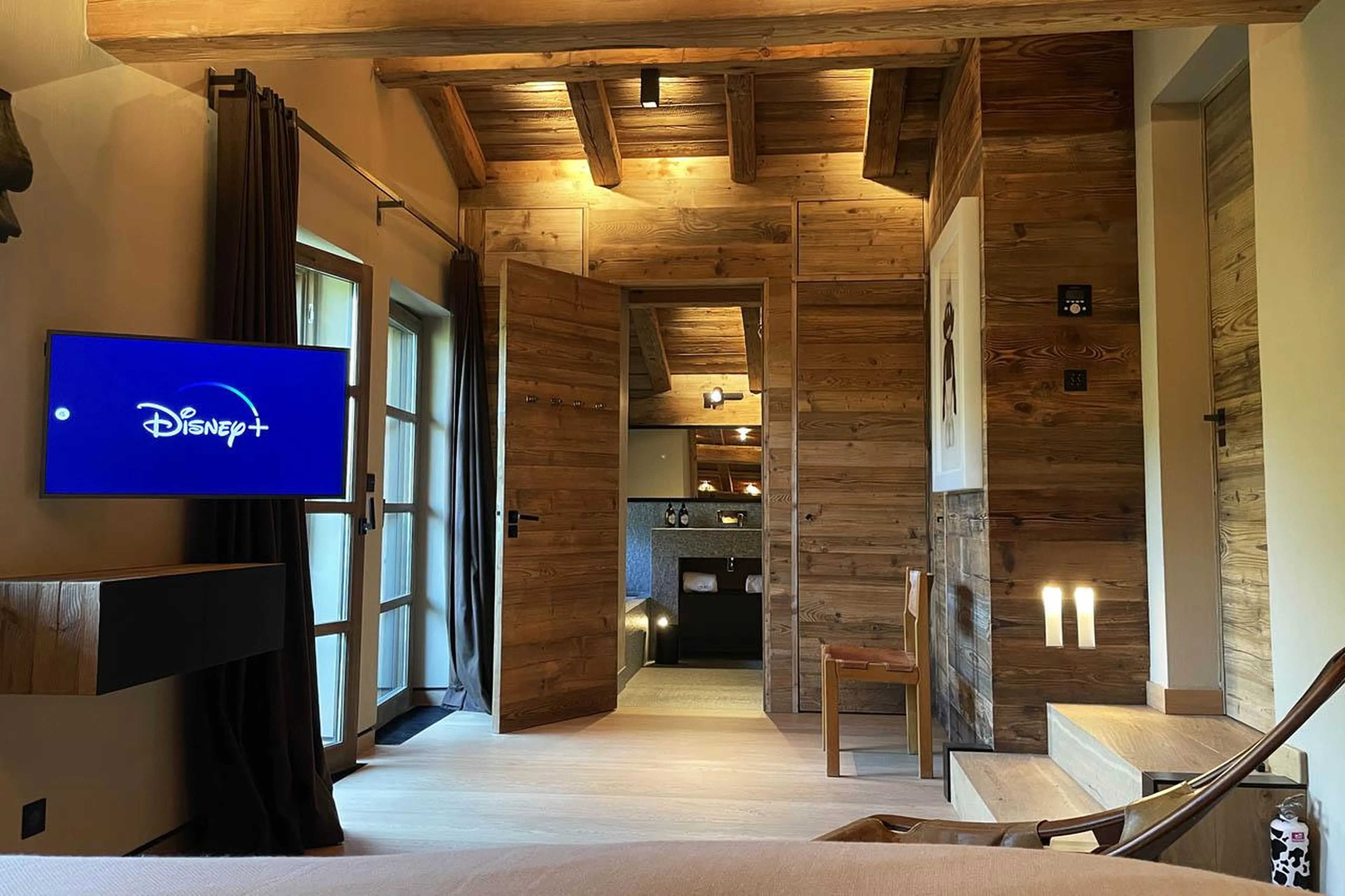 Bedroom six at Chalet Cyanella in Megeve