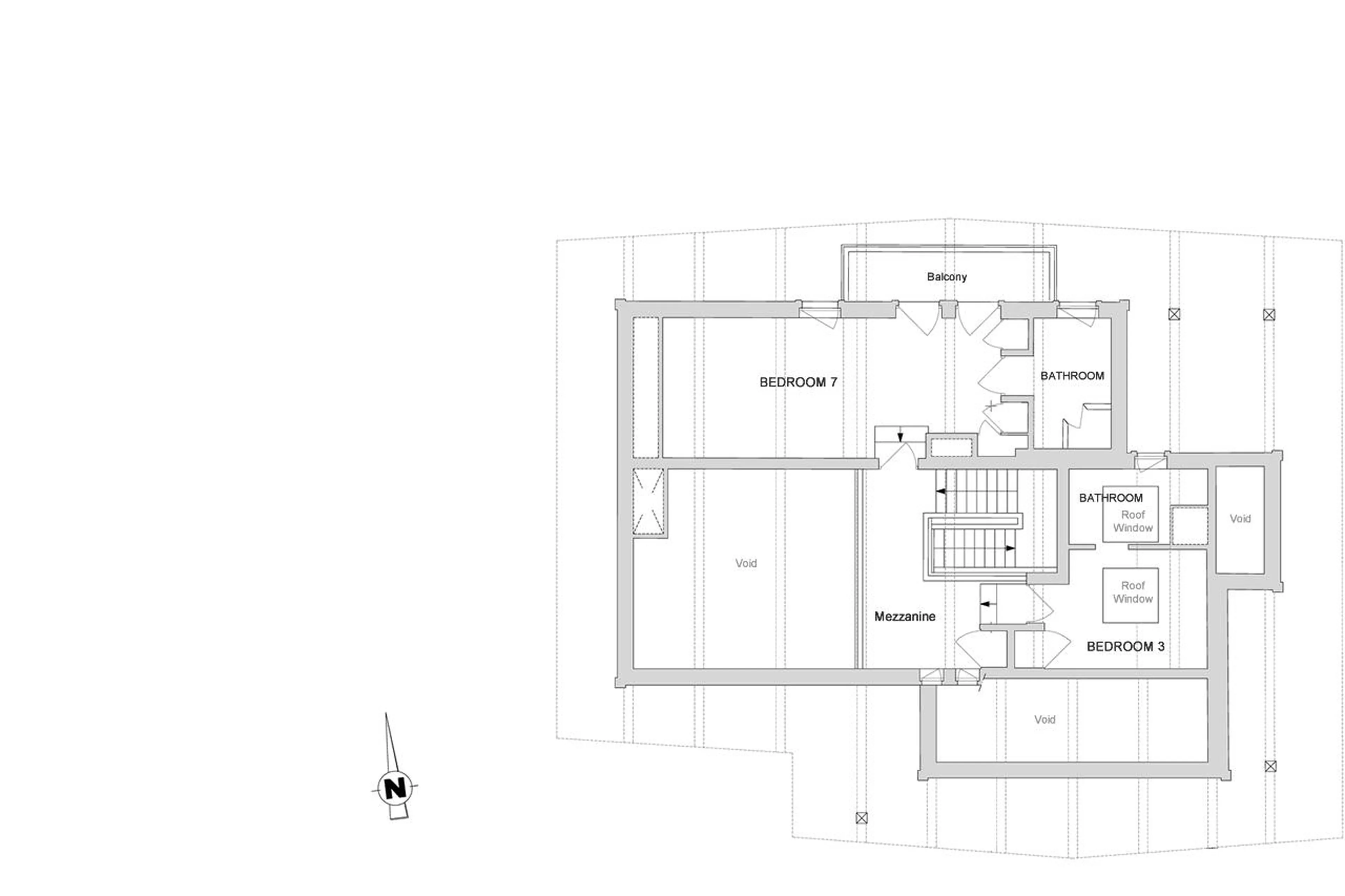 Level 2 floor plan of Chalet Cyanella in Megeve