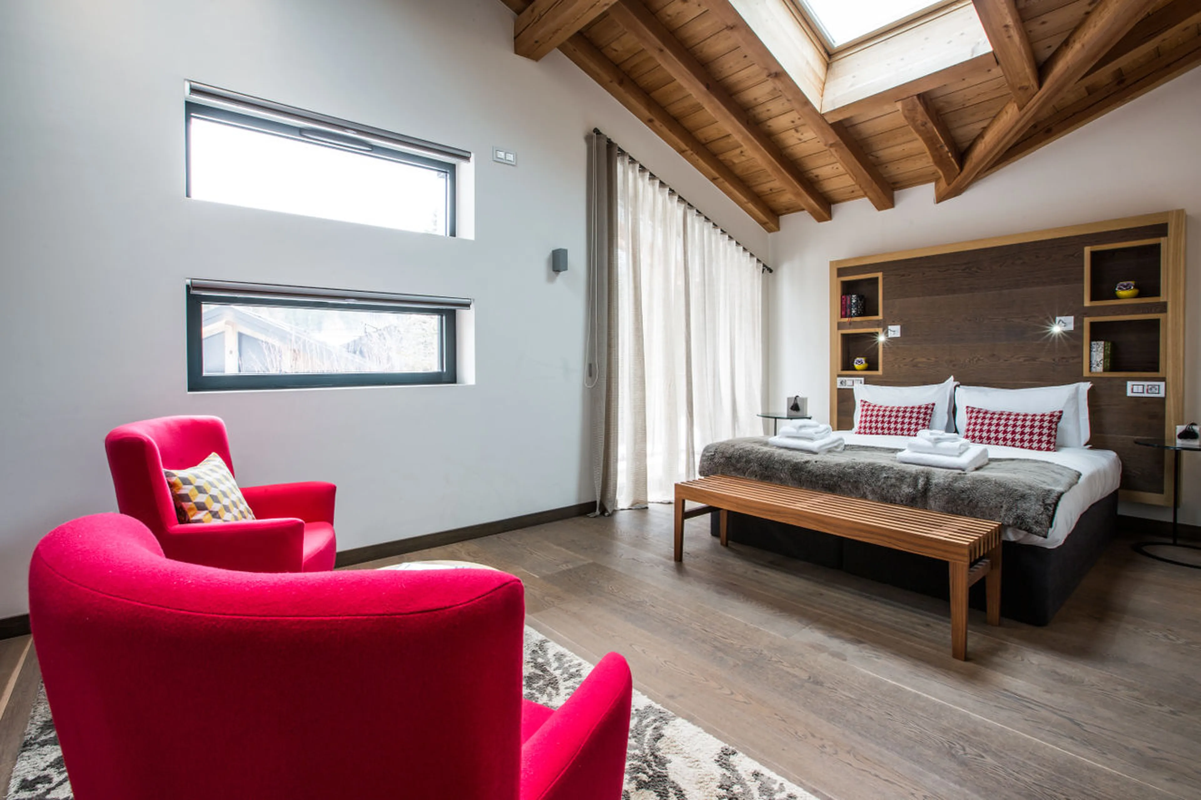 Master bedroom at Chalet Dalmore in Chamonix