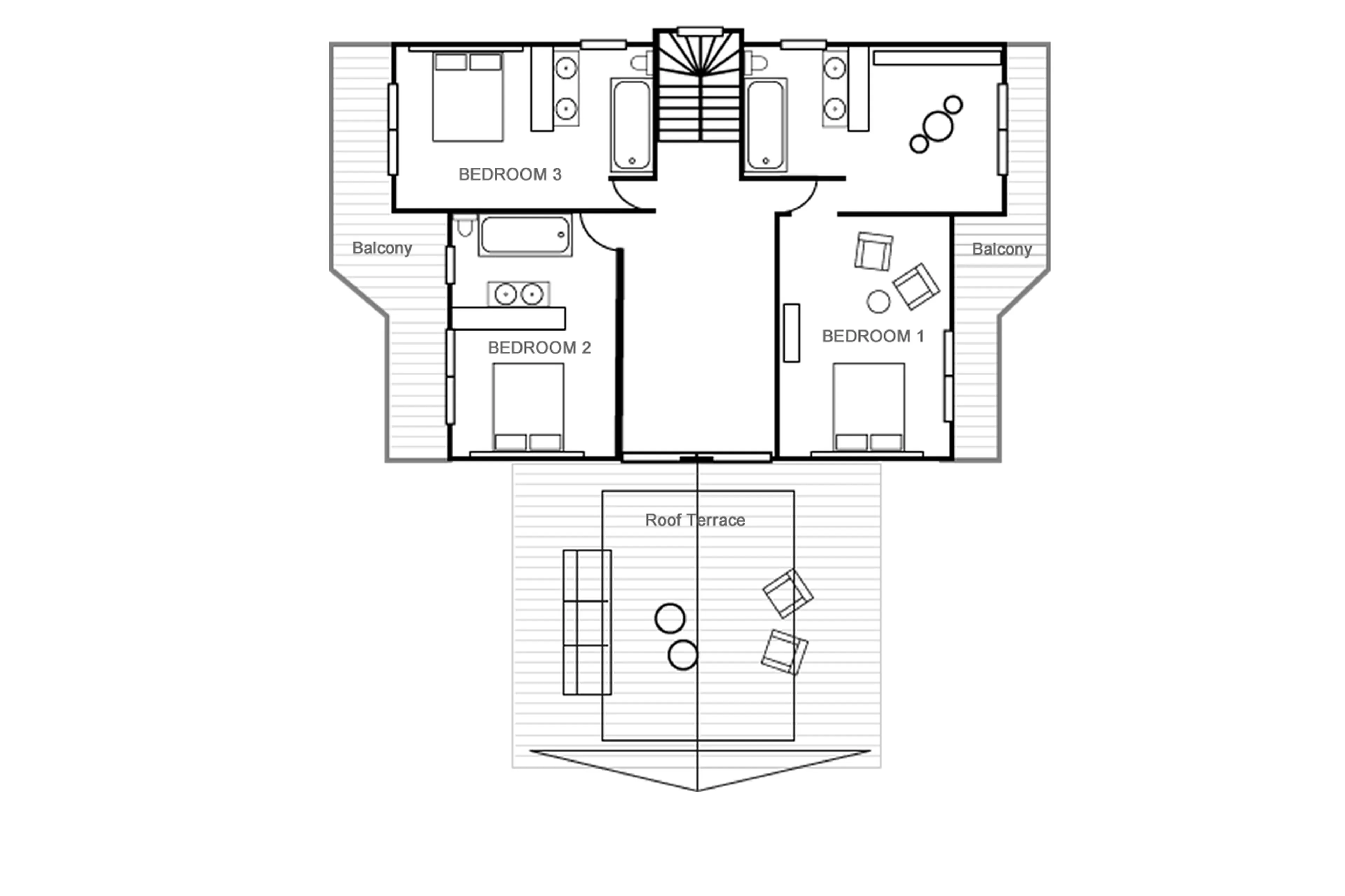 Level 1 floor plan of Chalet Dalmore in Chamonix