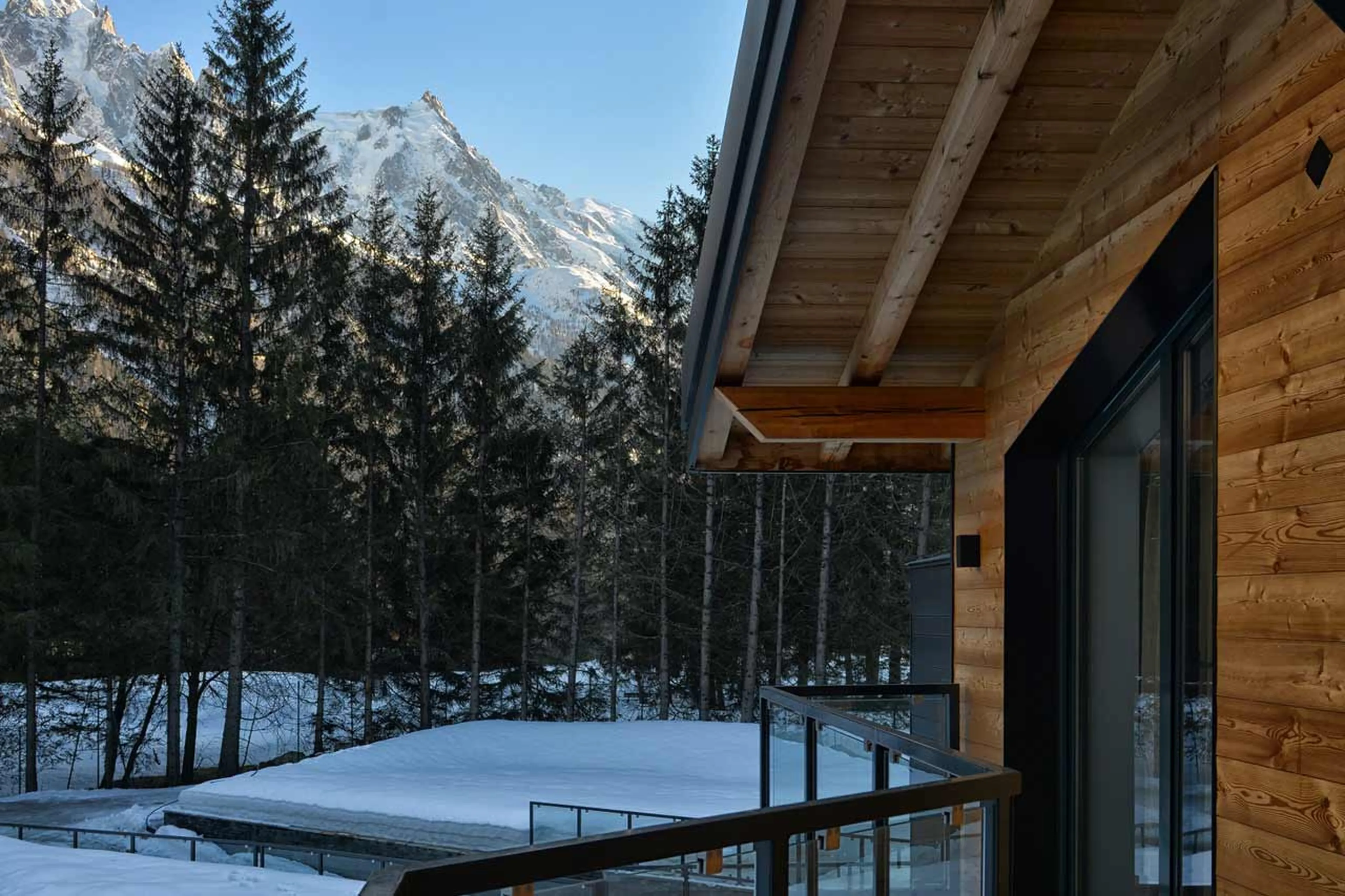 Balcony views from Chalet Dalmore in Chamonix