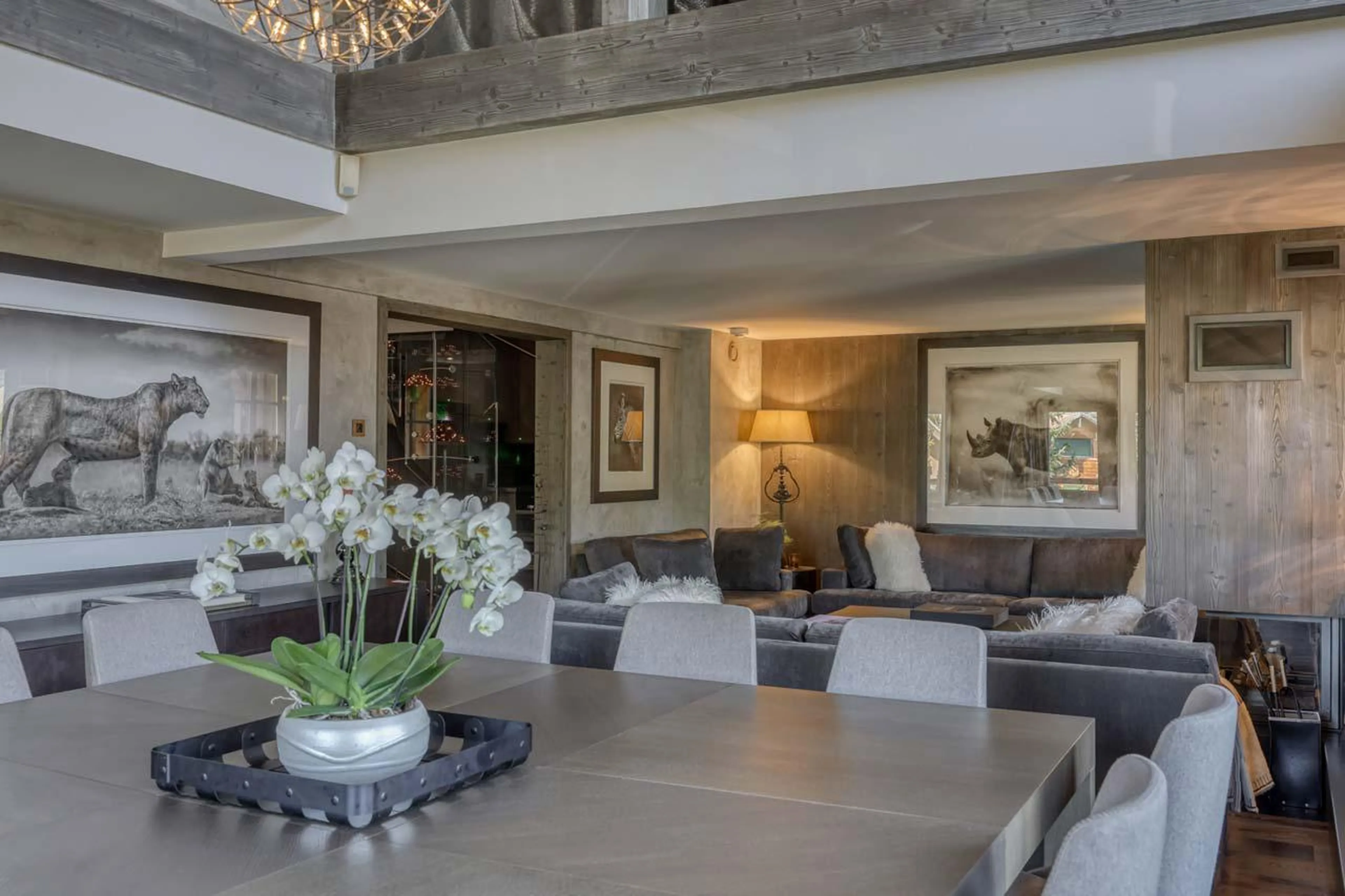 Dining table at Chalet Dana in Megeve