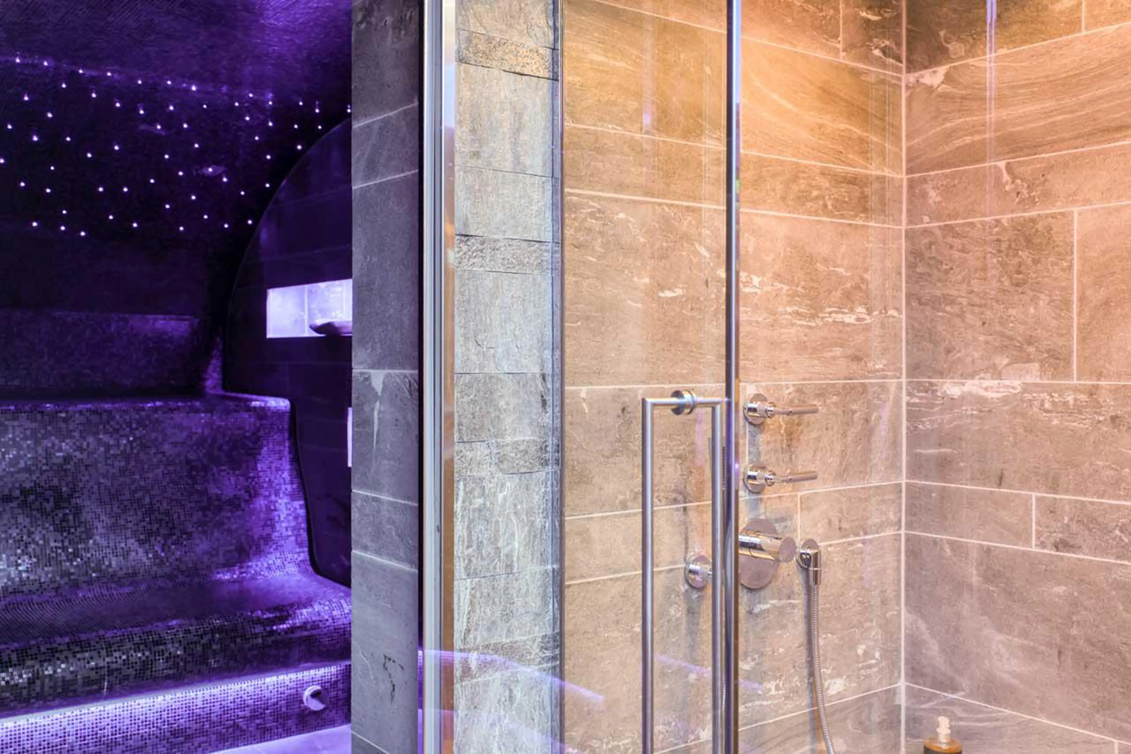 Steam room and shower at Chalet Dana in Megeve