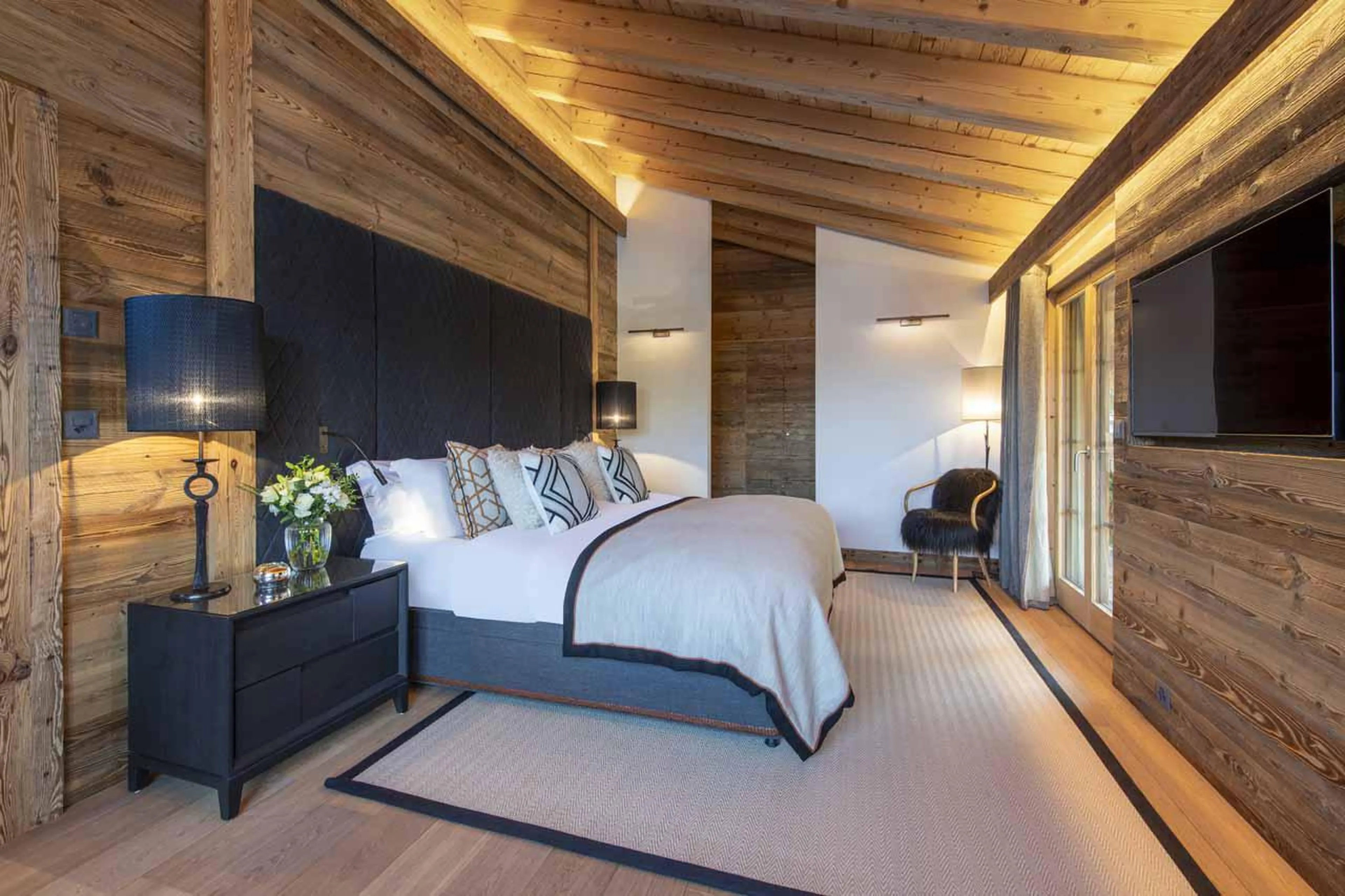 Apple TV in master bedroom of Chalet Daphne in Verbier