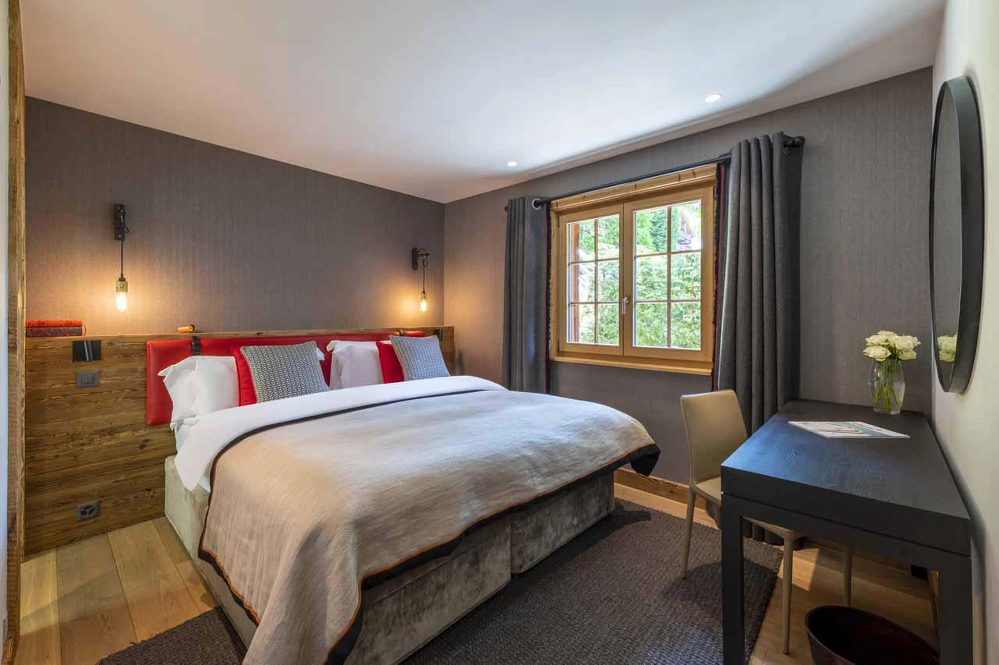 Bedroom two in Chalet Daphne in Verbier