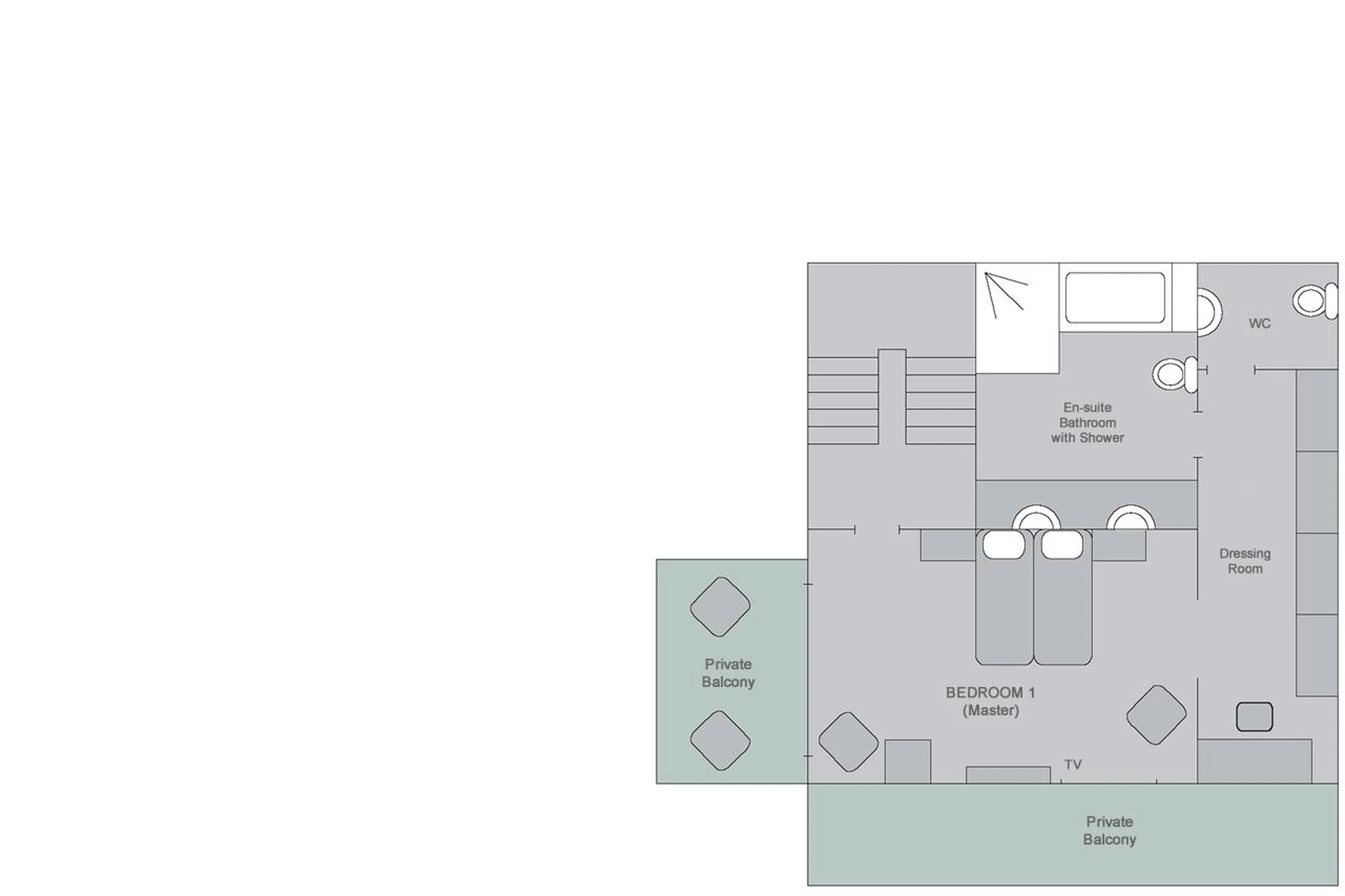 Level 2 floor plan in Chalet Daphne in Verbier