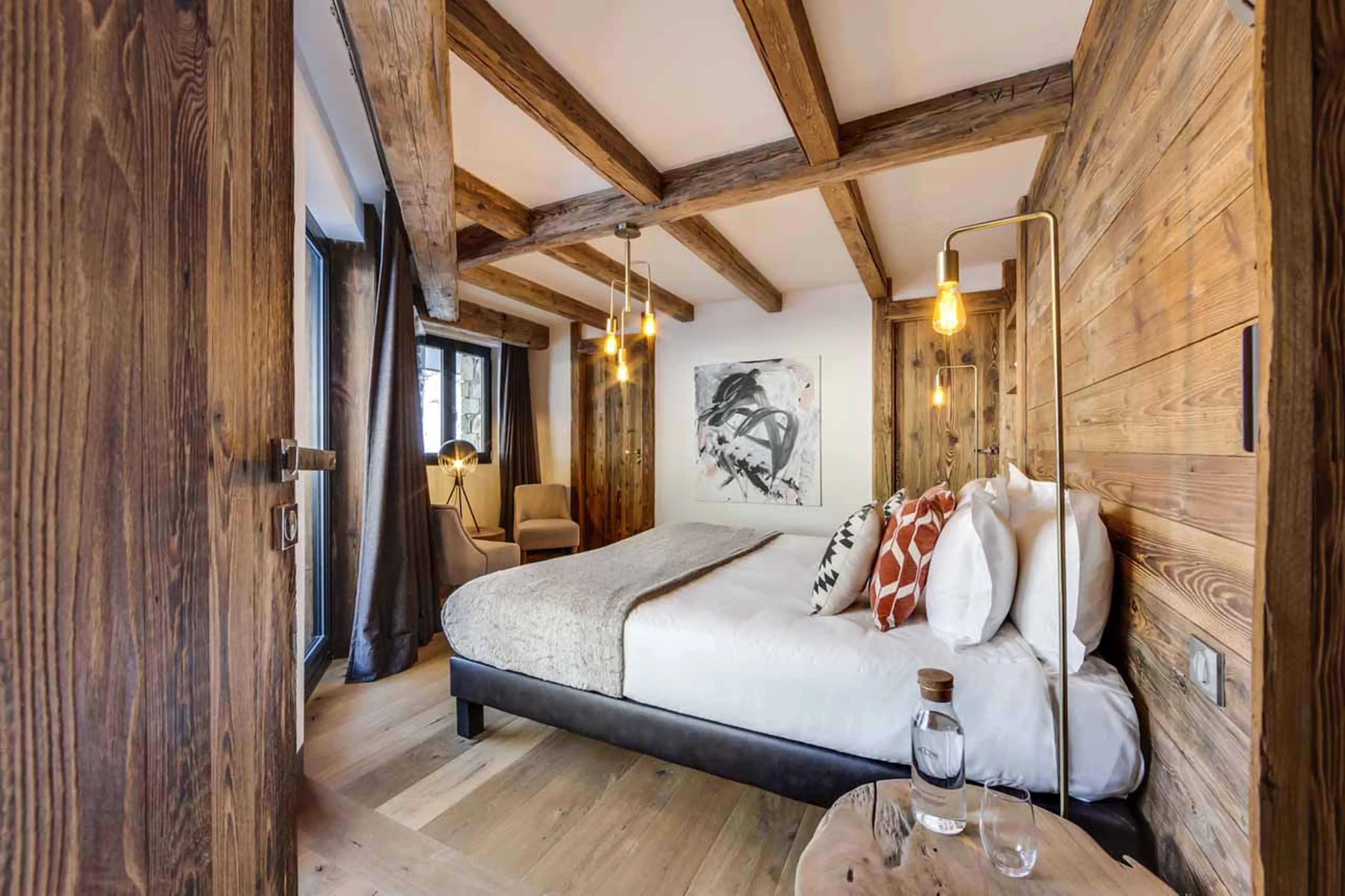 Bedroom one at Chalet Daria in Val d'Isere