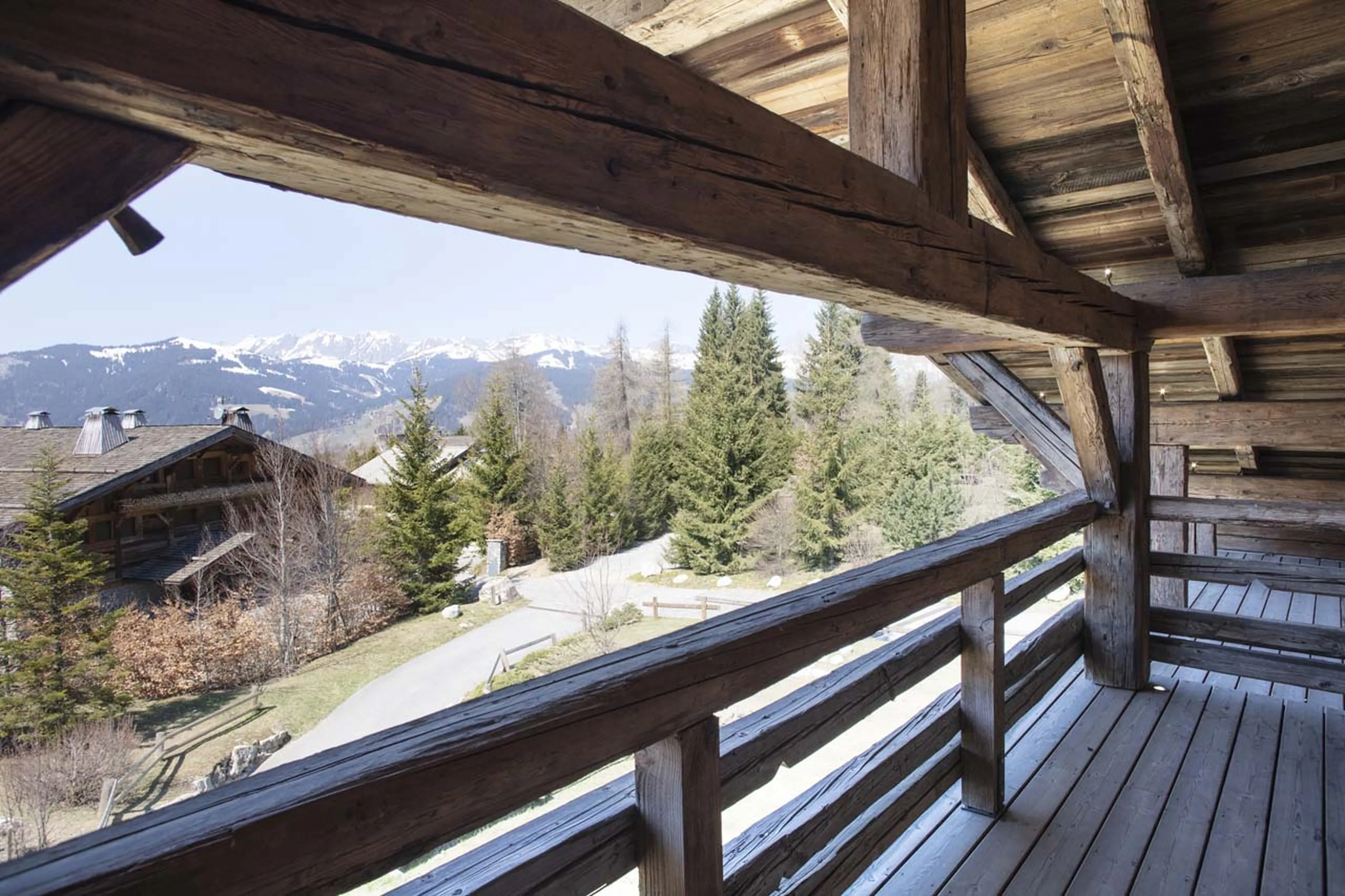 Views from the balcony of Chalet de la Cry in Megeve