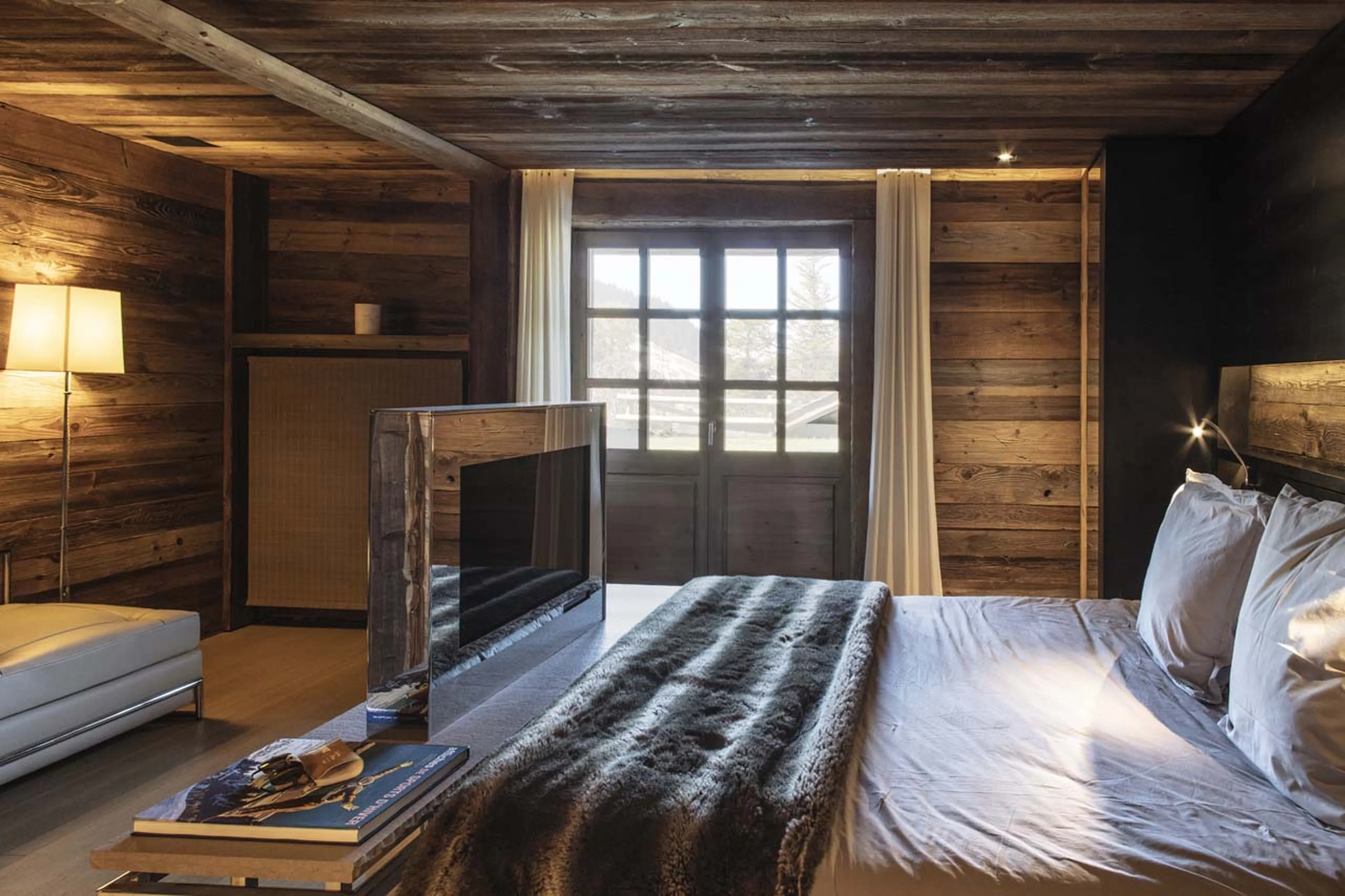 Bedroom two at Chalet de la Cry in Megeve