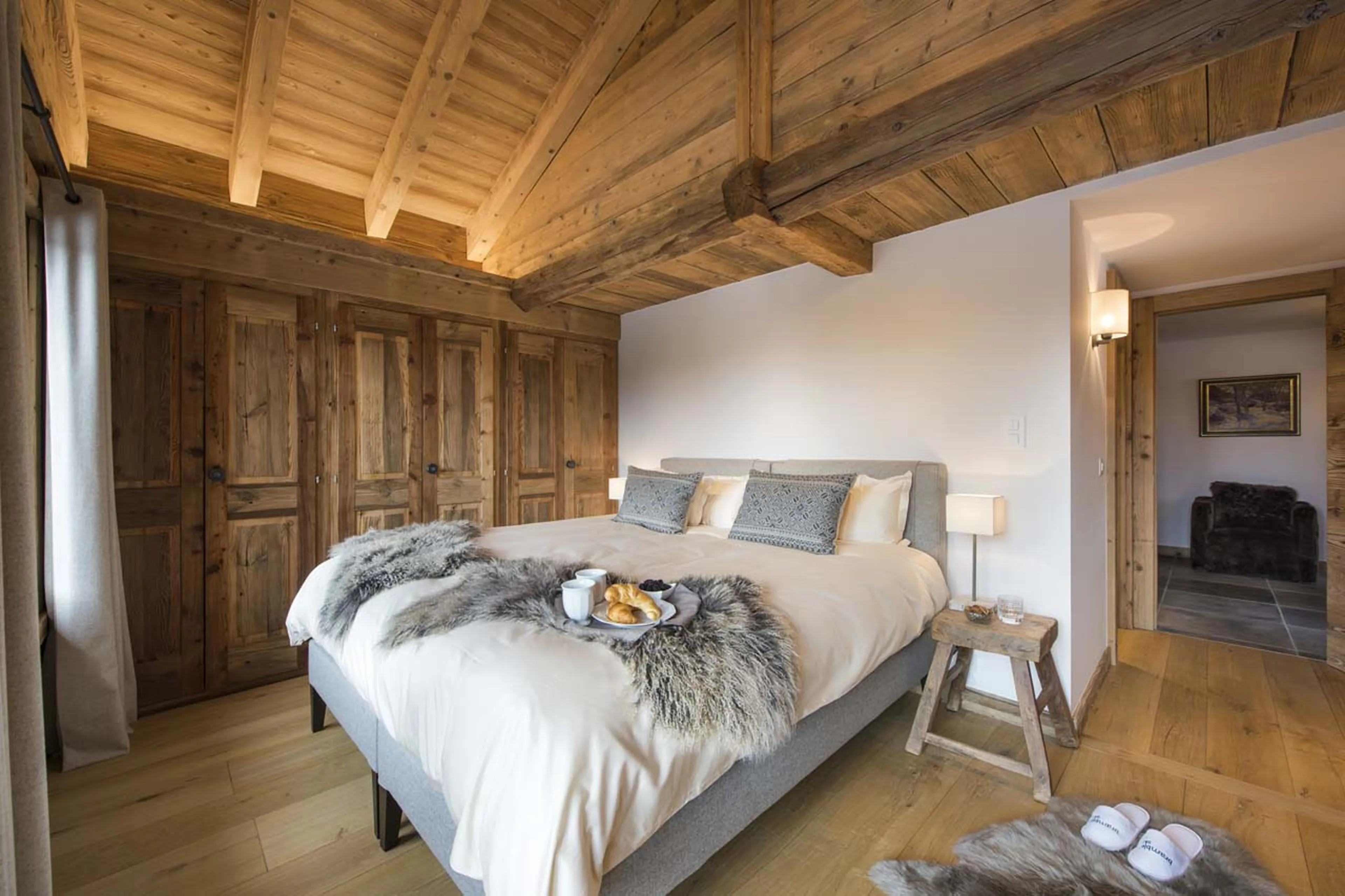 Bedroom two in Chalet Delormes in Verbier