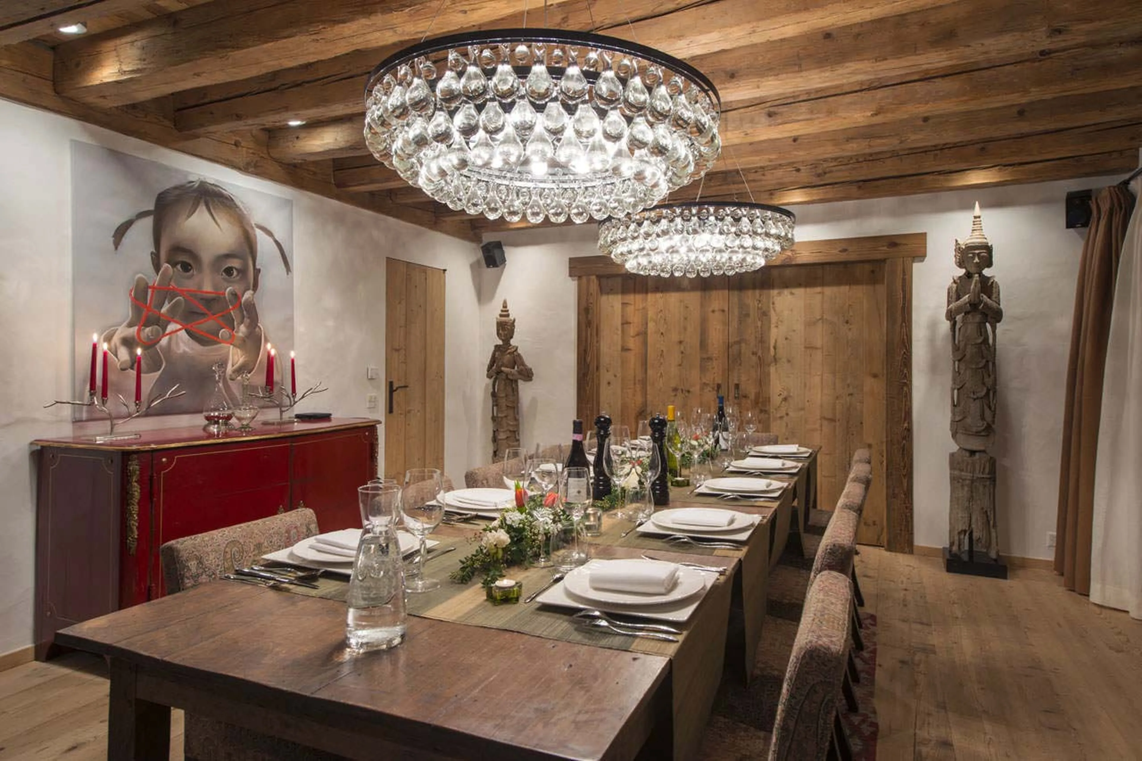 Elegant dining area in  Chalet Dent Blanche in Verbier