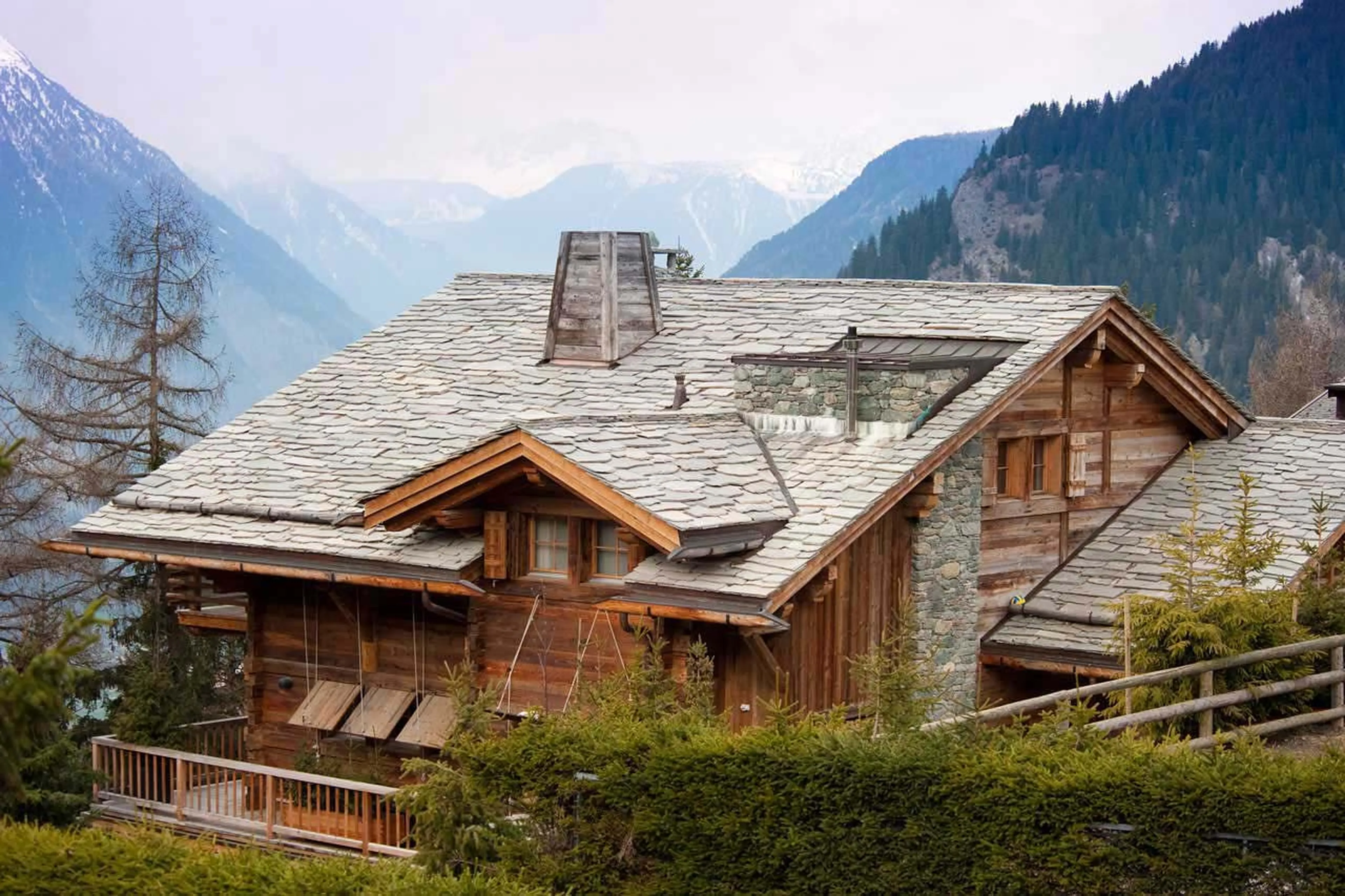 Exterior in summer of Chalet Dent Blanche in Verbier
