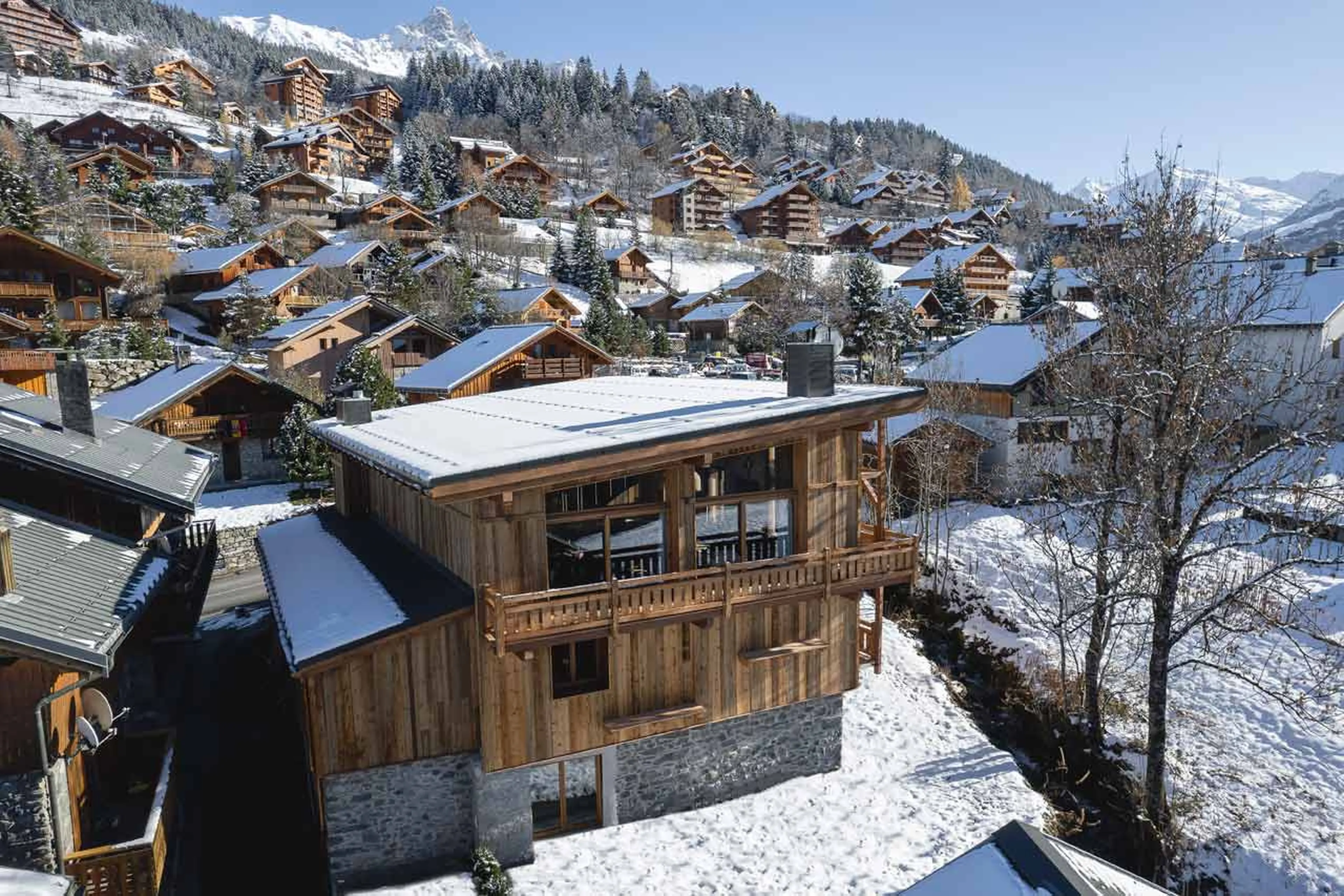 Exterior of Chalet des Amis in Meribel in summer