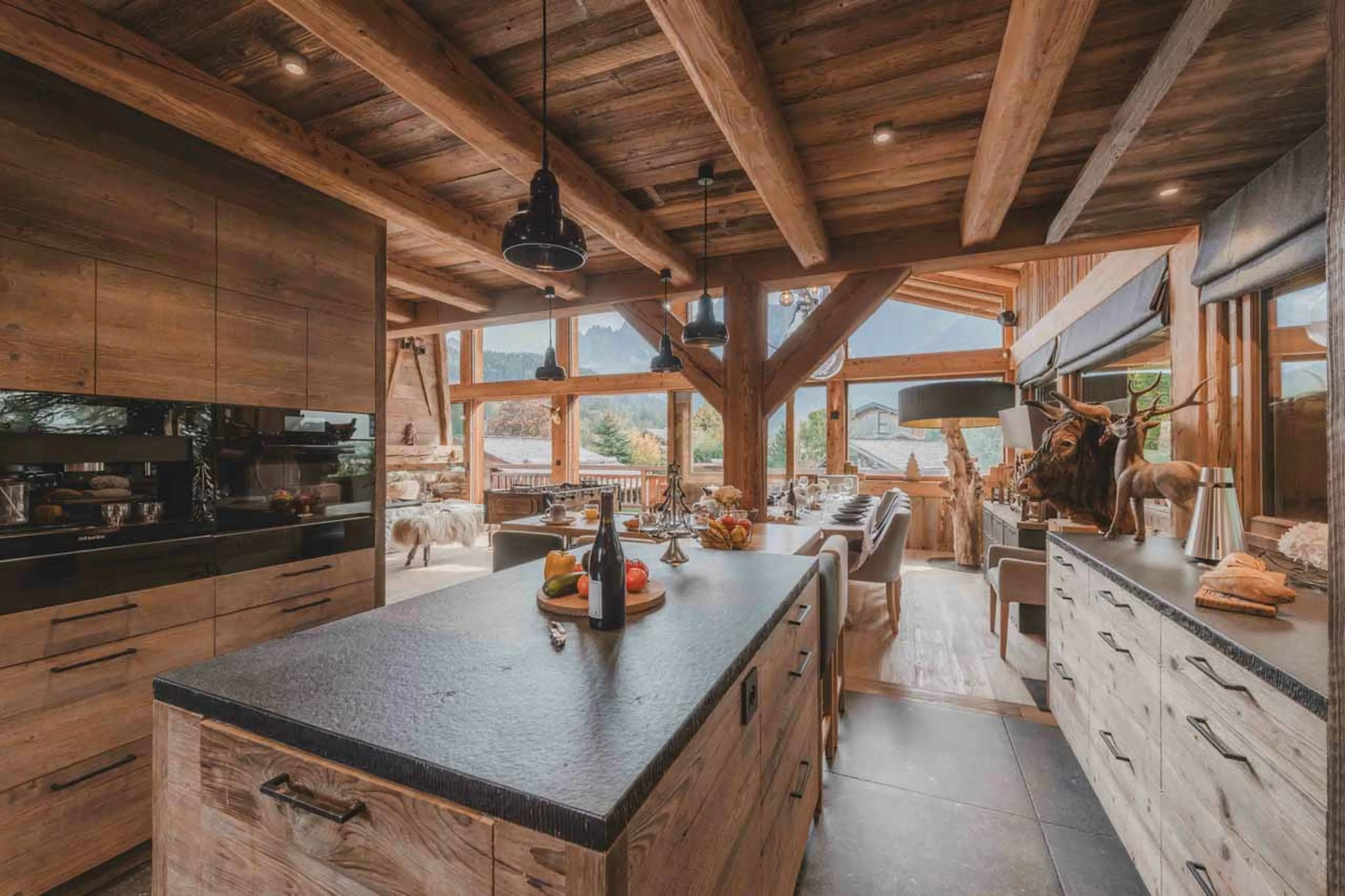 Modern kitchen at Chalet des Cristaux in Chamonix