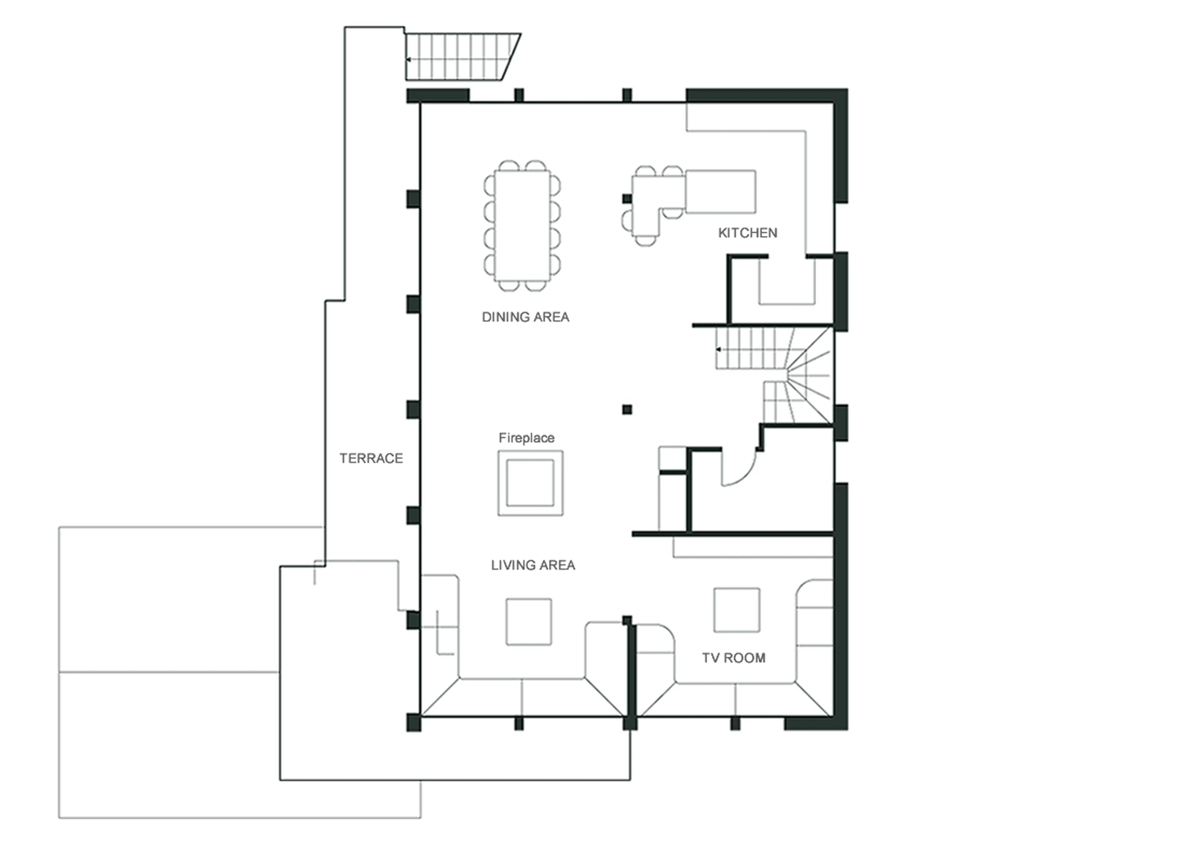 First floor of Chalet des Cristaux in Chamonix