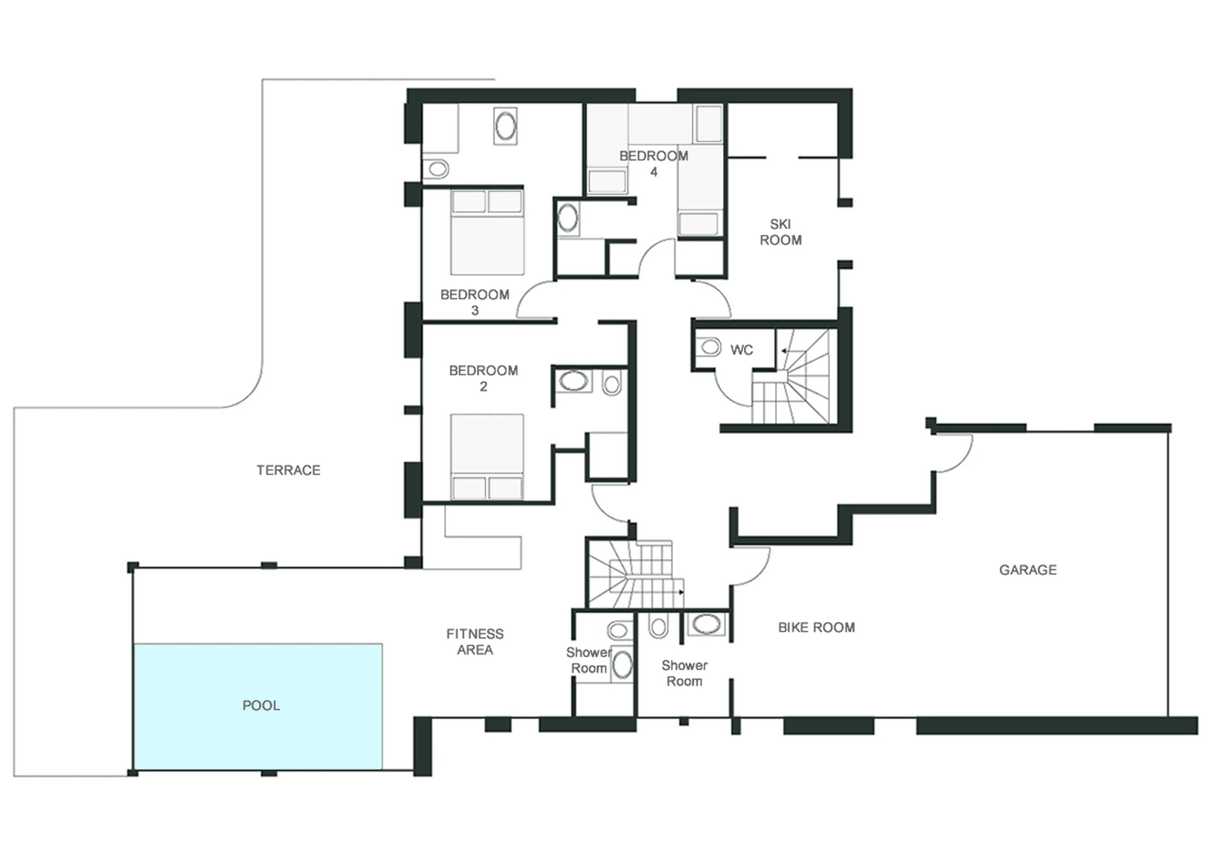 Ground Floor of Chalet des Cristaux in Chamonix