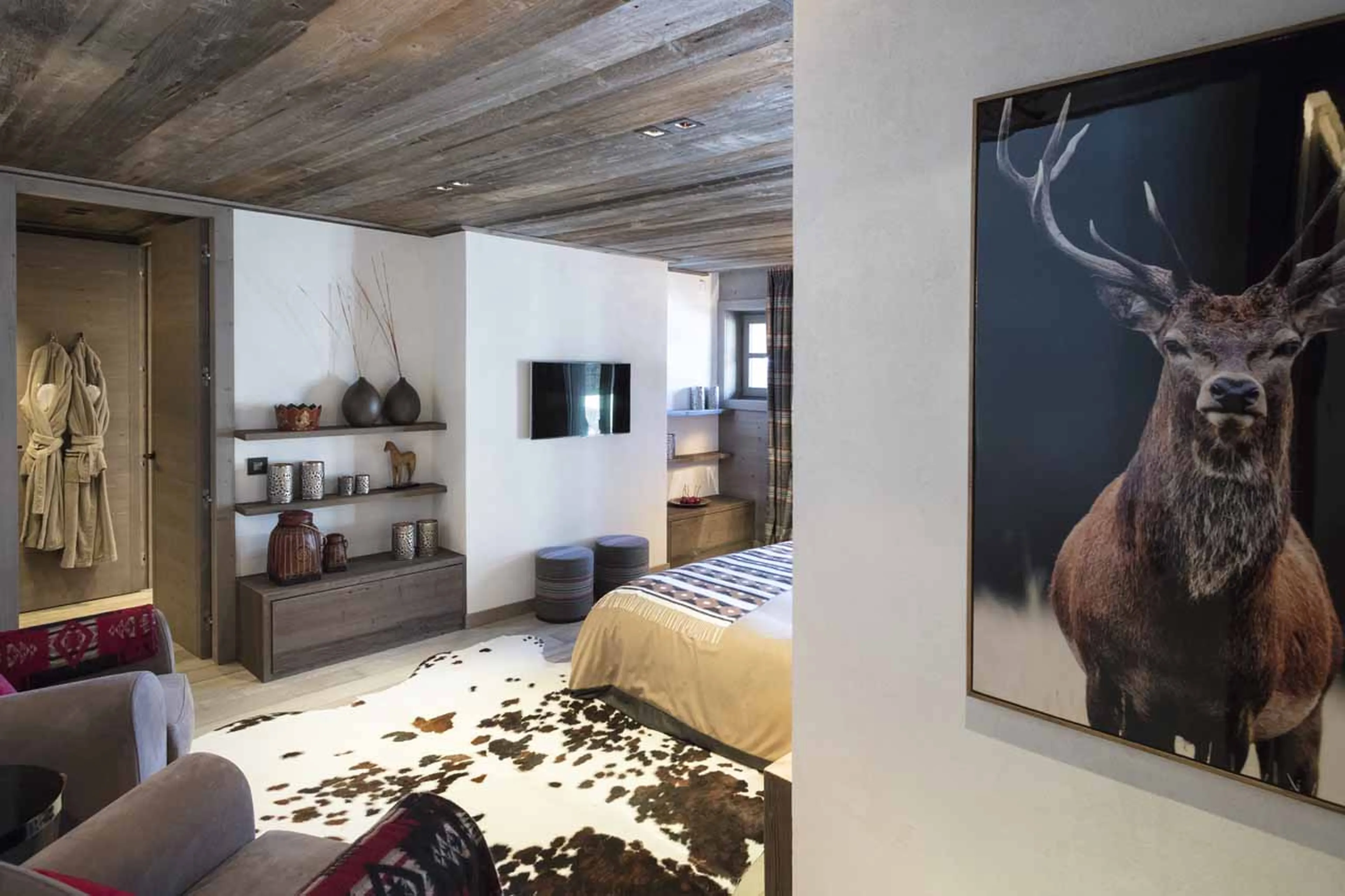 Bedroom four at Chalet des Ecureuils in Megeve