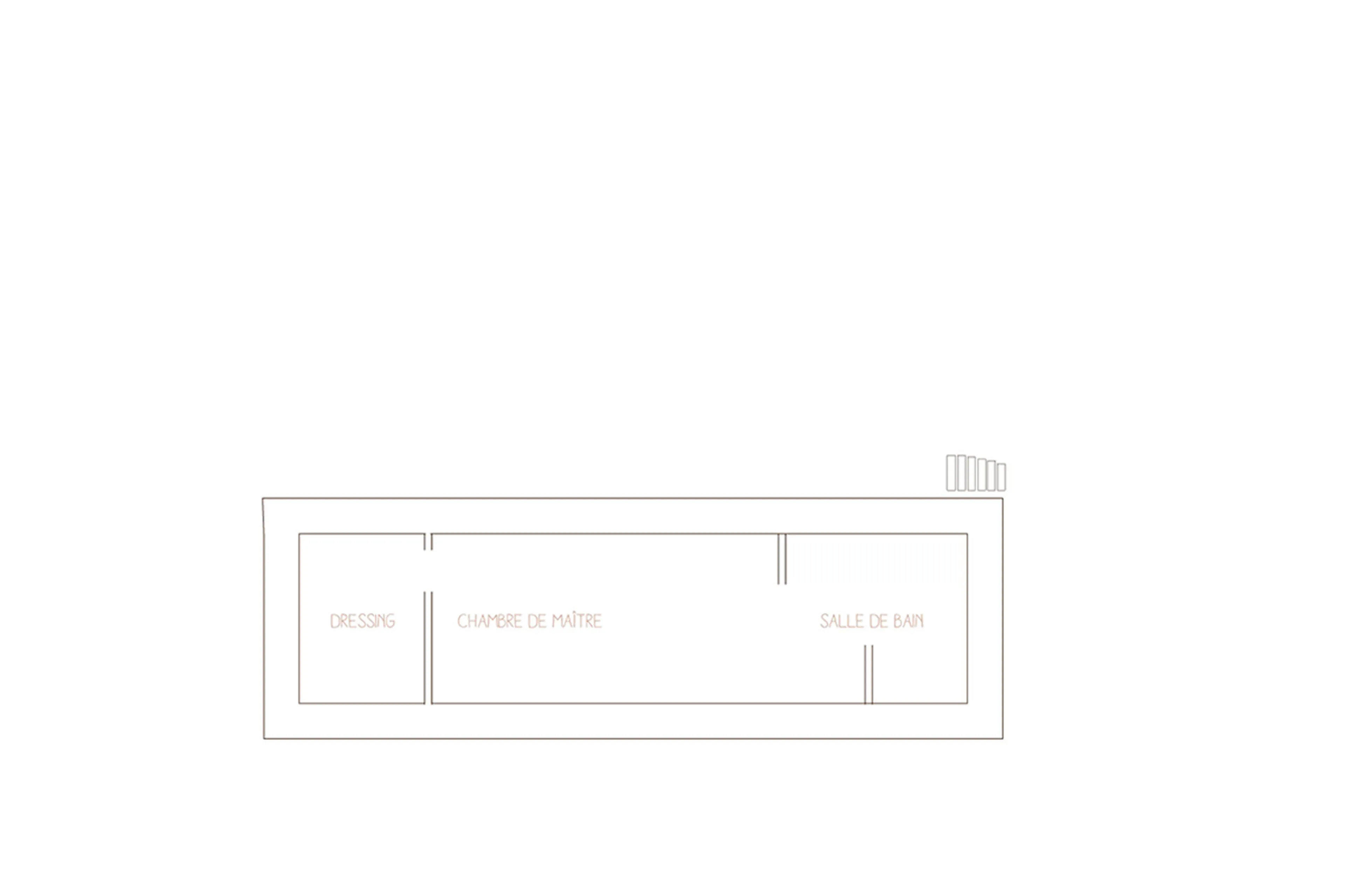 Mezzanine floor plan of Chalet des Fermes in Megeve