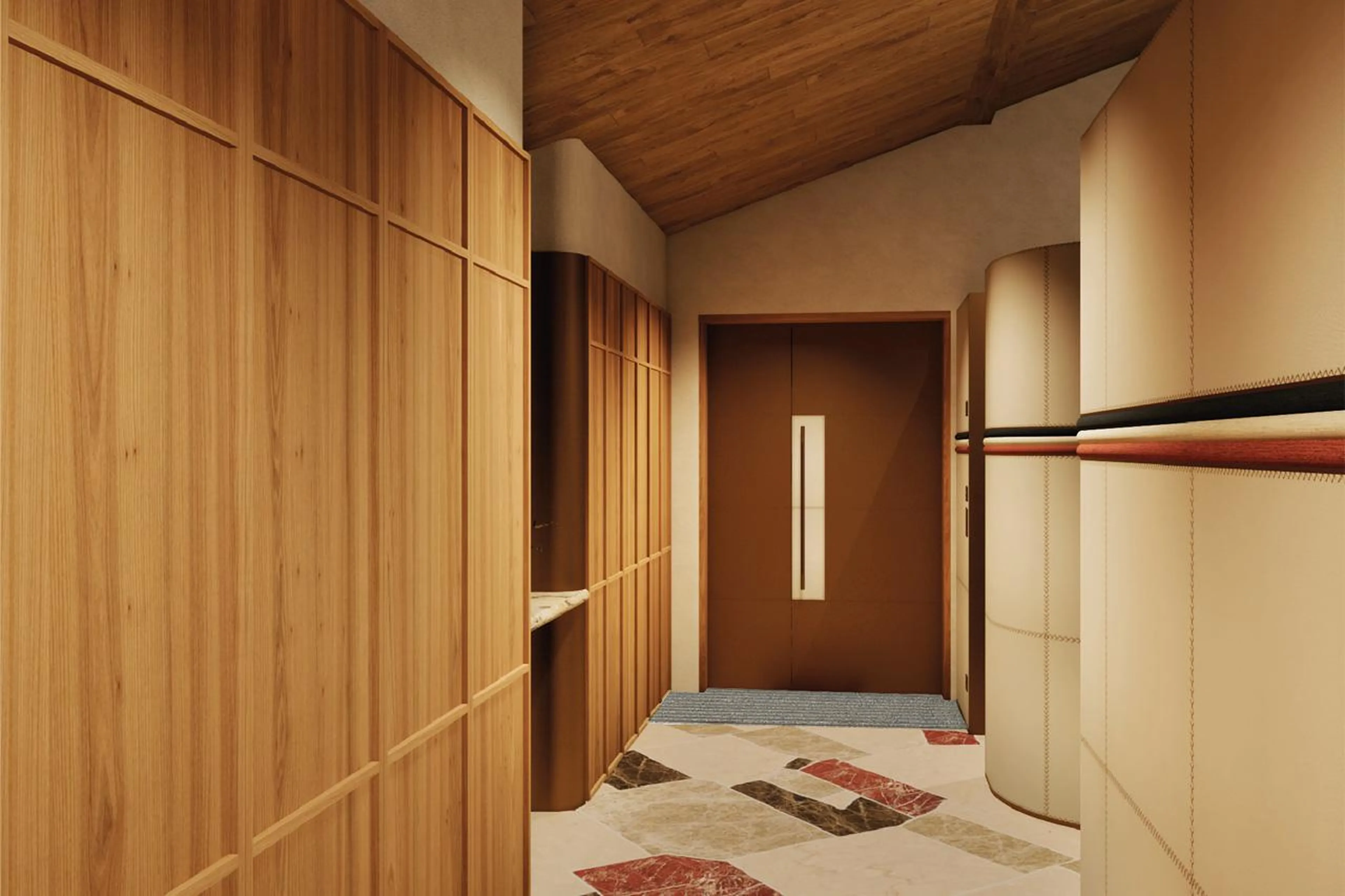 Entrance hall at des Legendes, Hameau Alpin in Val d'Isere