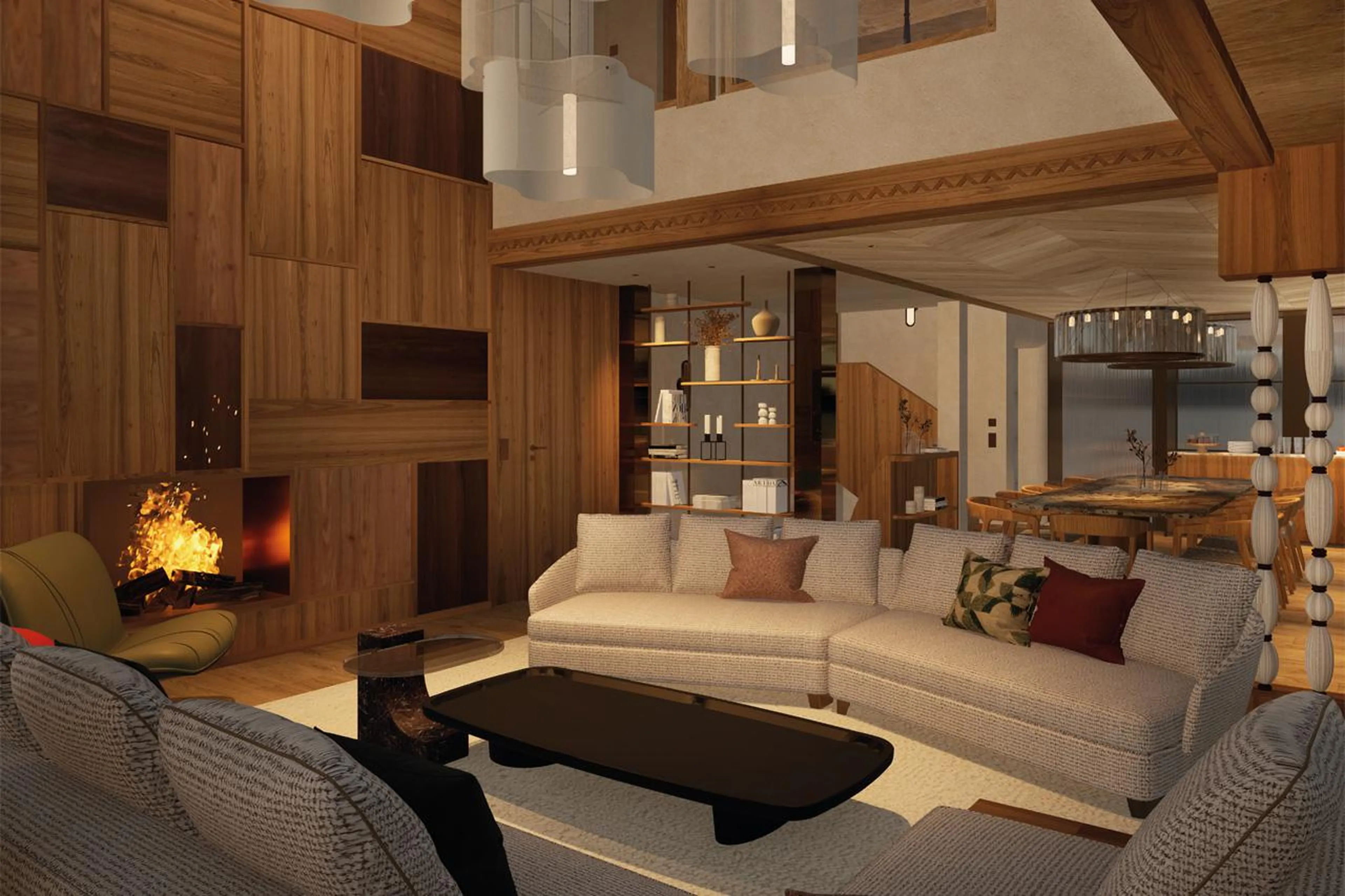 Living room at des Legendes, Hameau Alpin in Val d'Isere