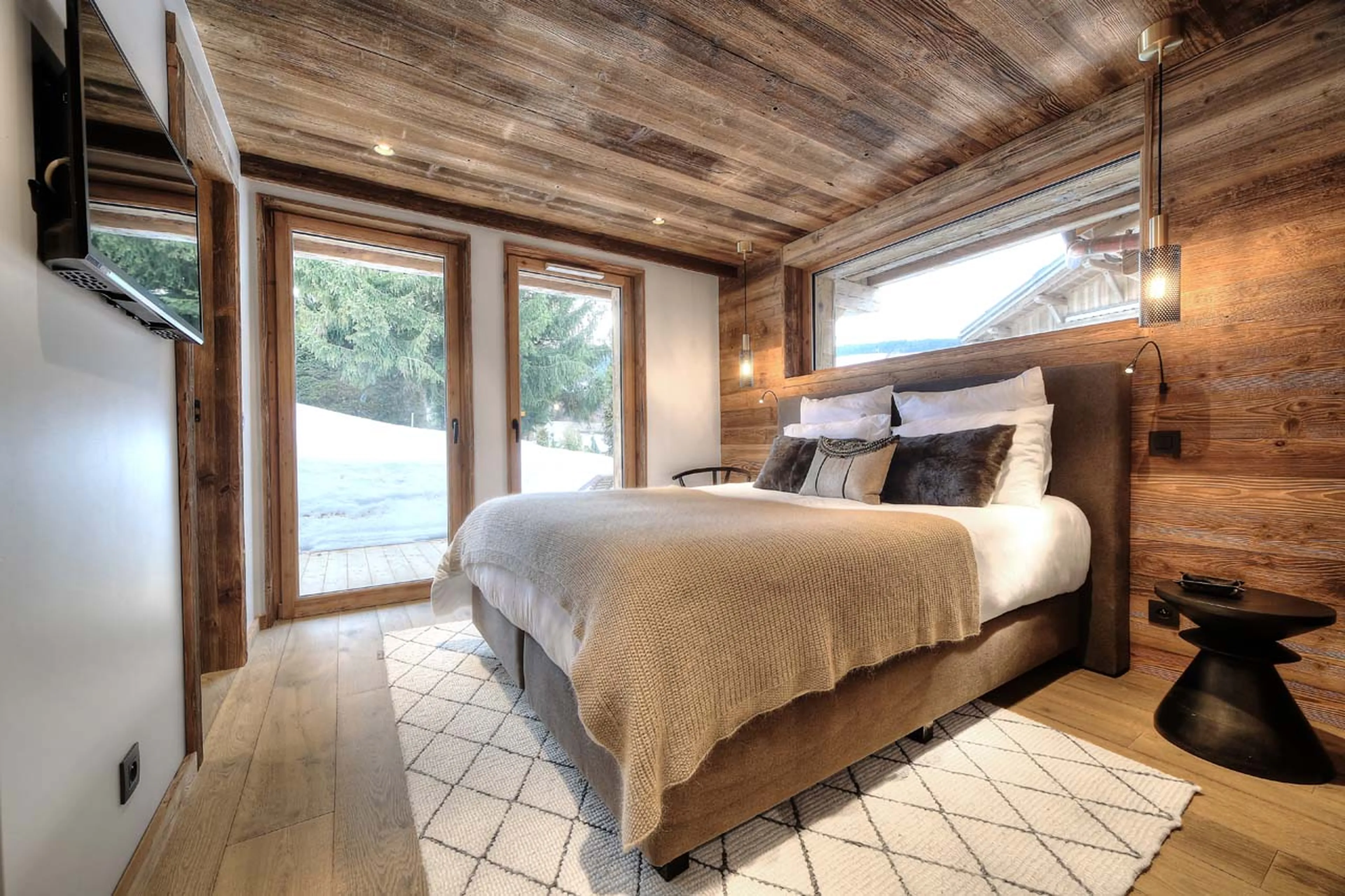 Bedroom three at Chalet des Renards in Megeve