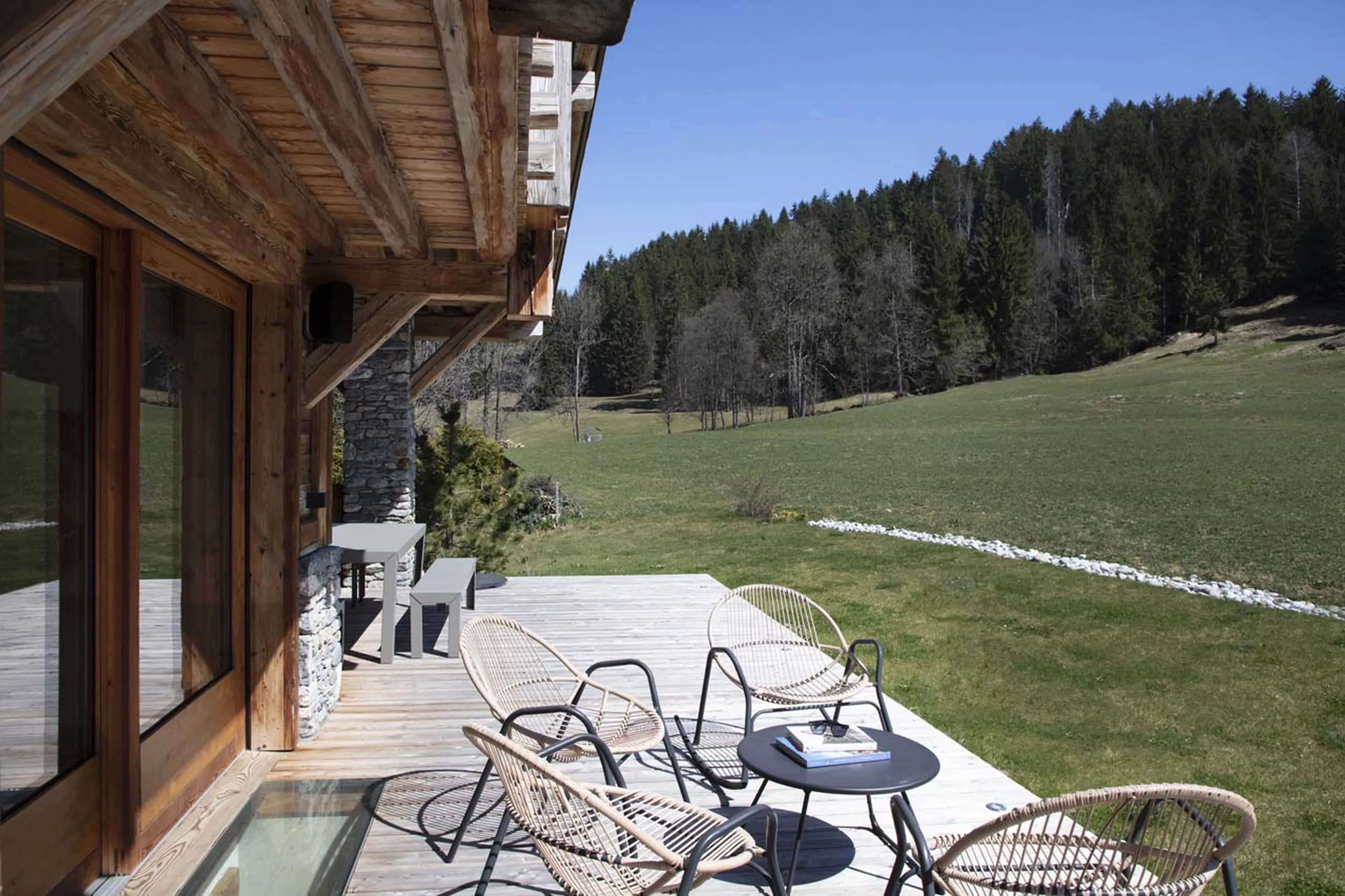 Terrace at Chalet des Renards in Megeve