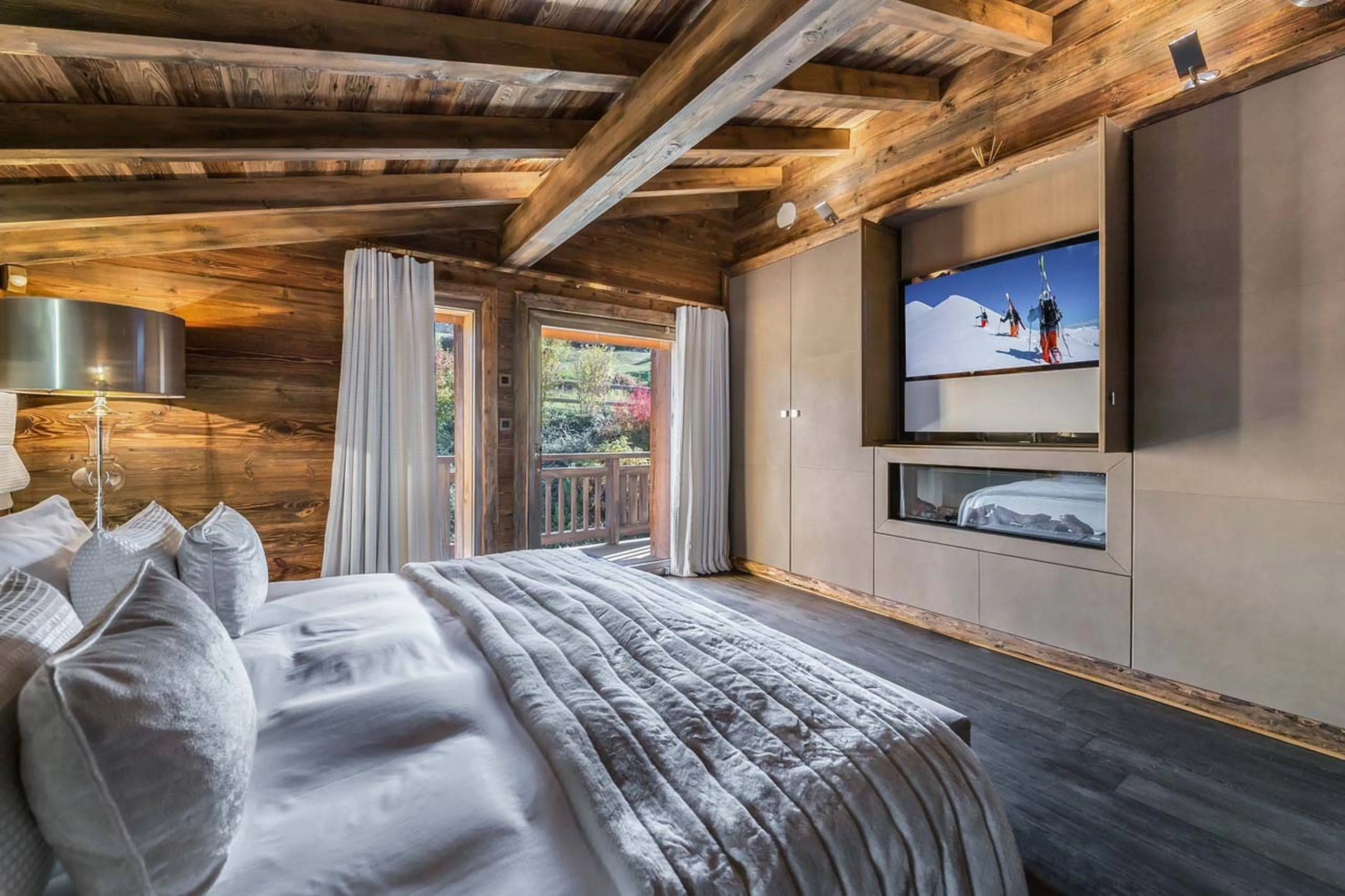 Apple TV and private balcony at Chalet Des Sens in Megeve