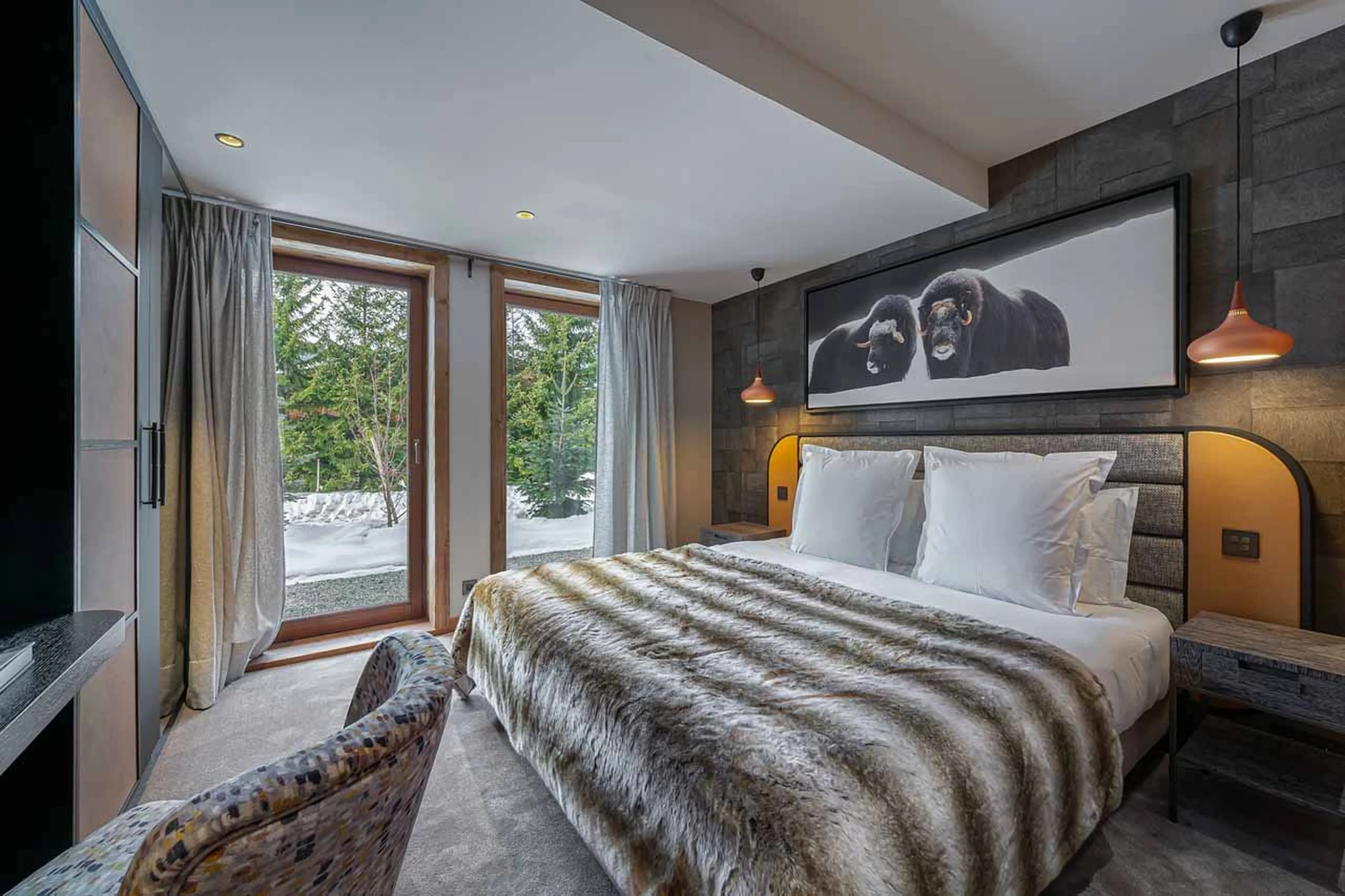 Bedroom two at Chalet Divinity in Megeve