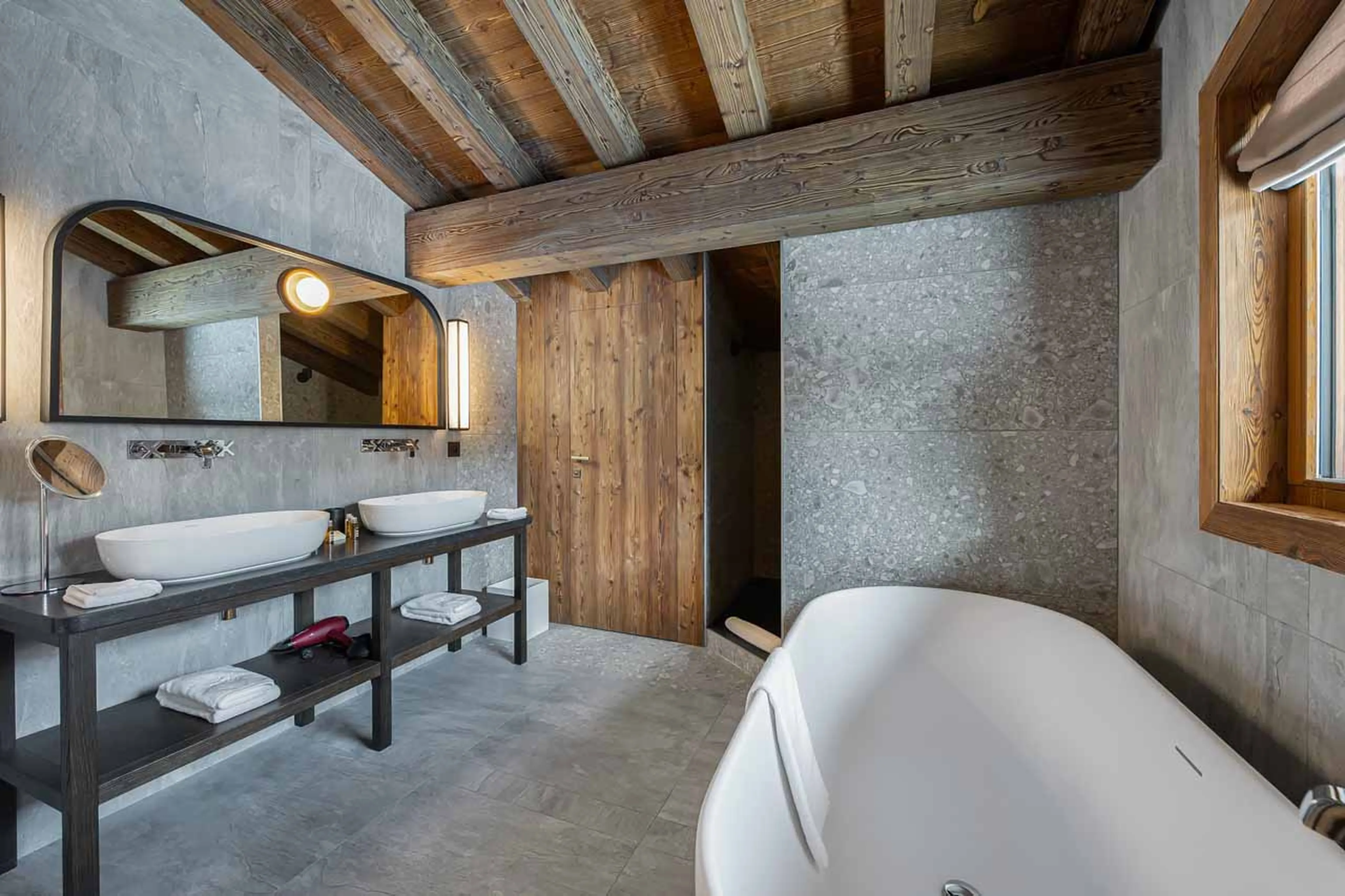 Master bathroom at Chalet Divinity in Megeve