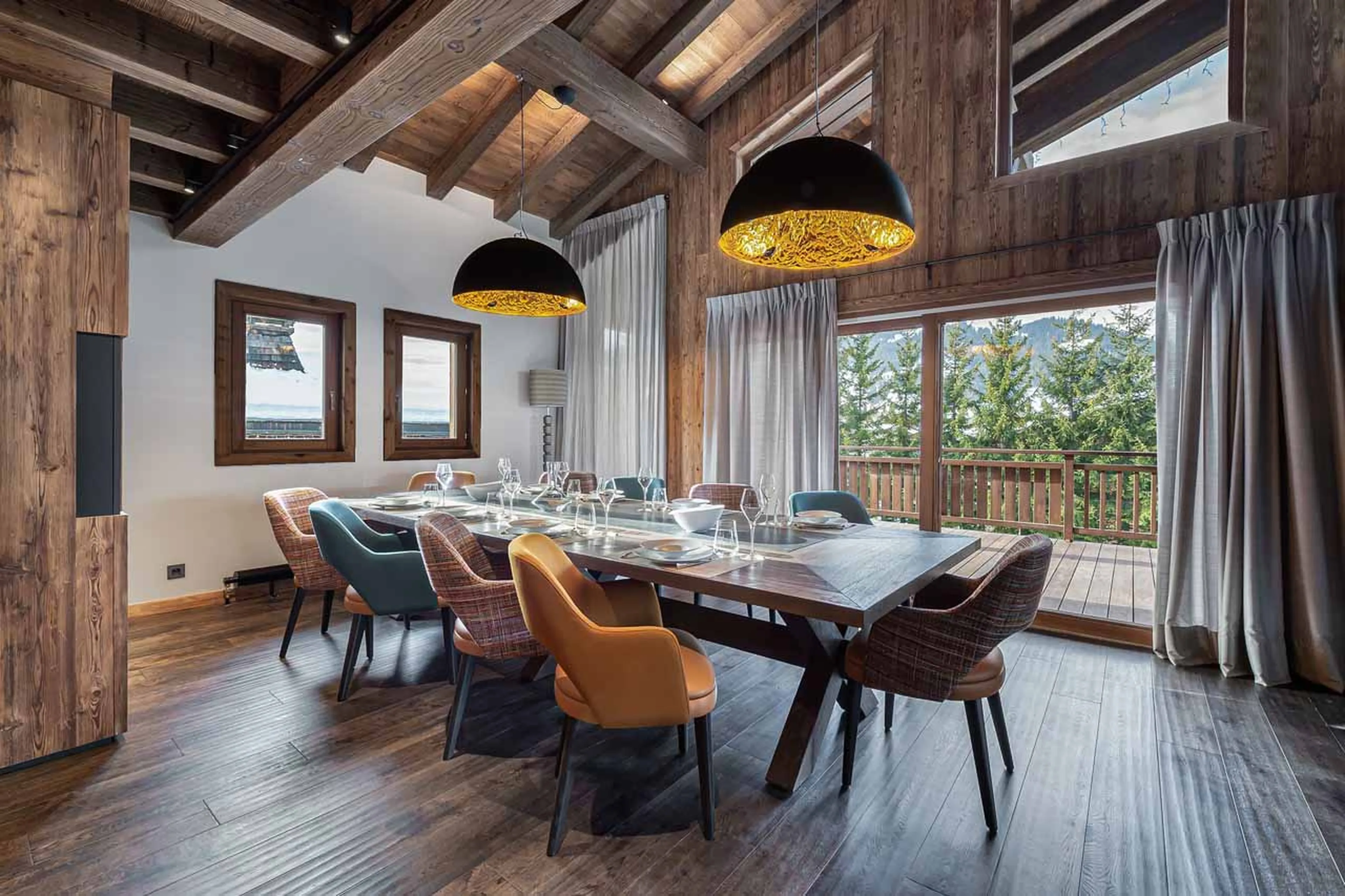 Dining area at Chalet Divinity in Megeve