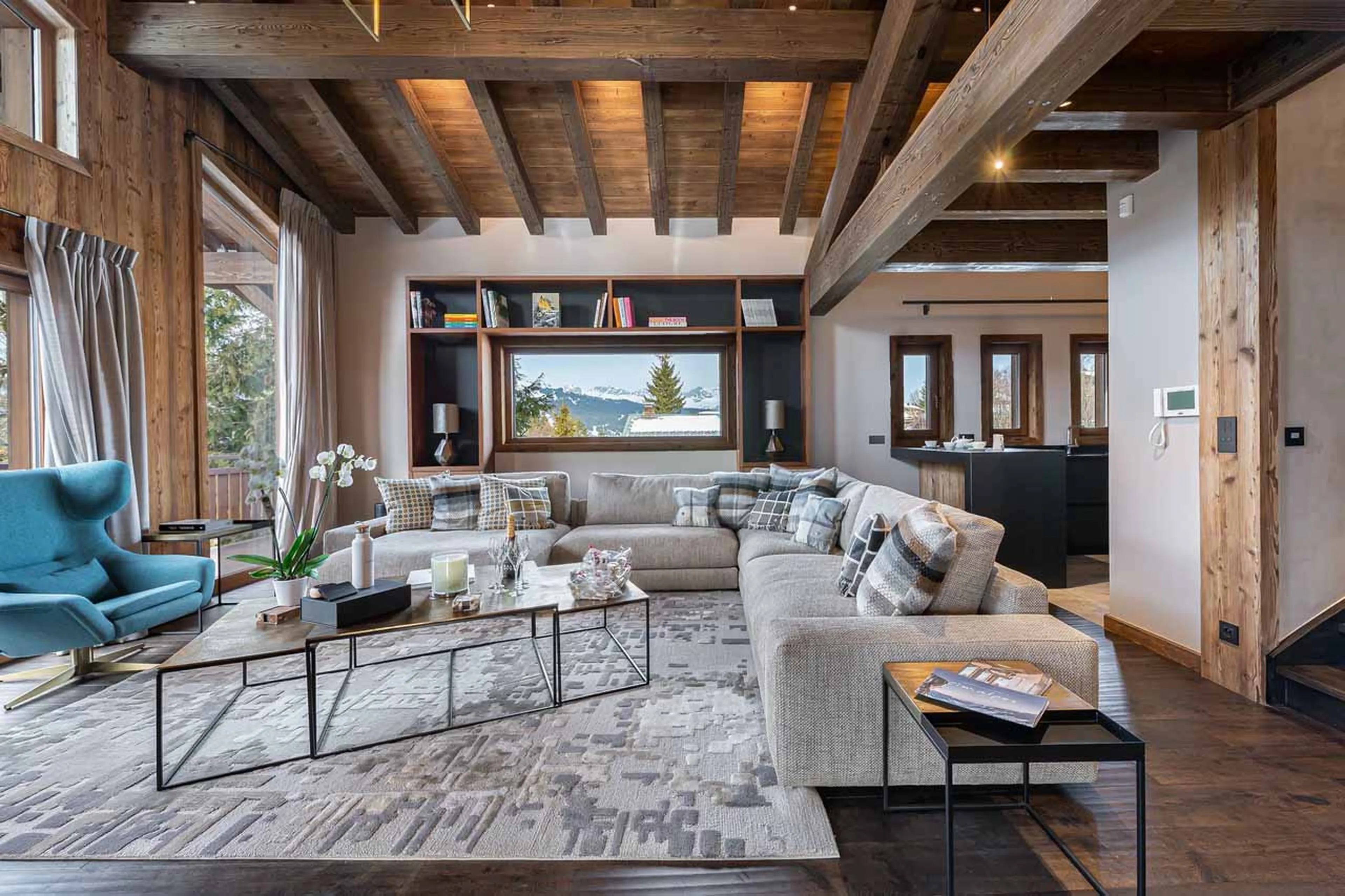 Living room at Chalet Divinity in Megeve