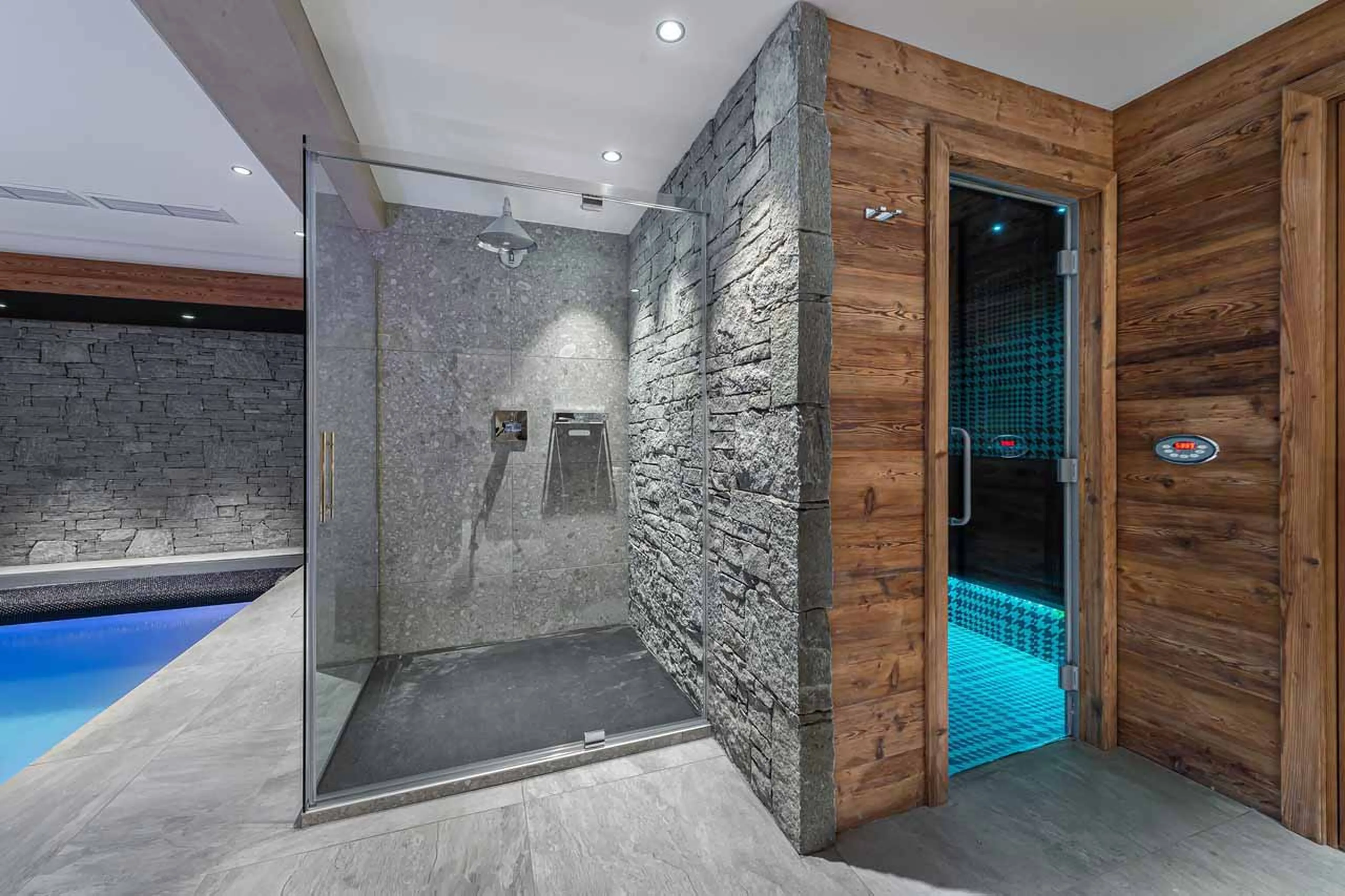 Hammam and shower at Chalet Divinity in Megeve