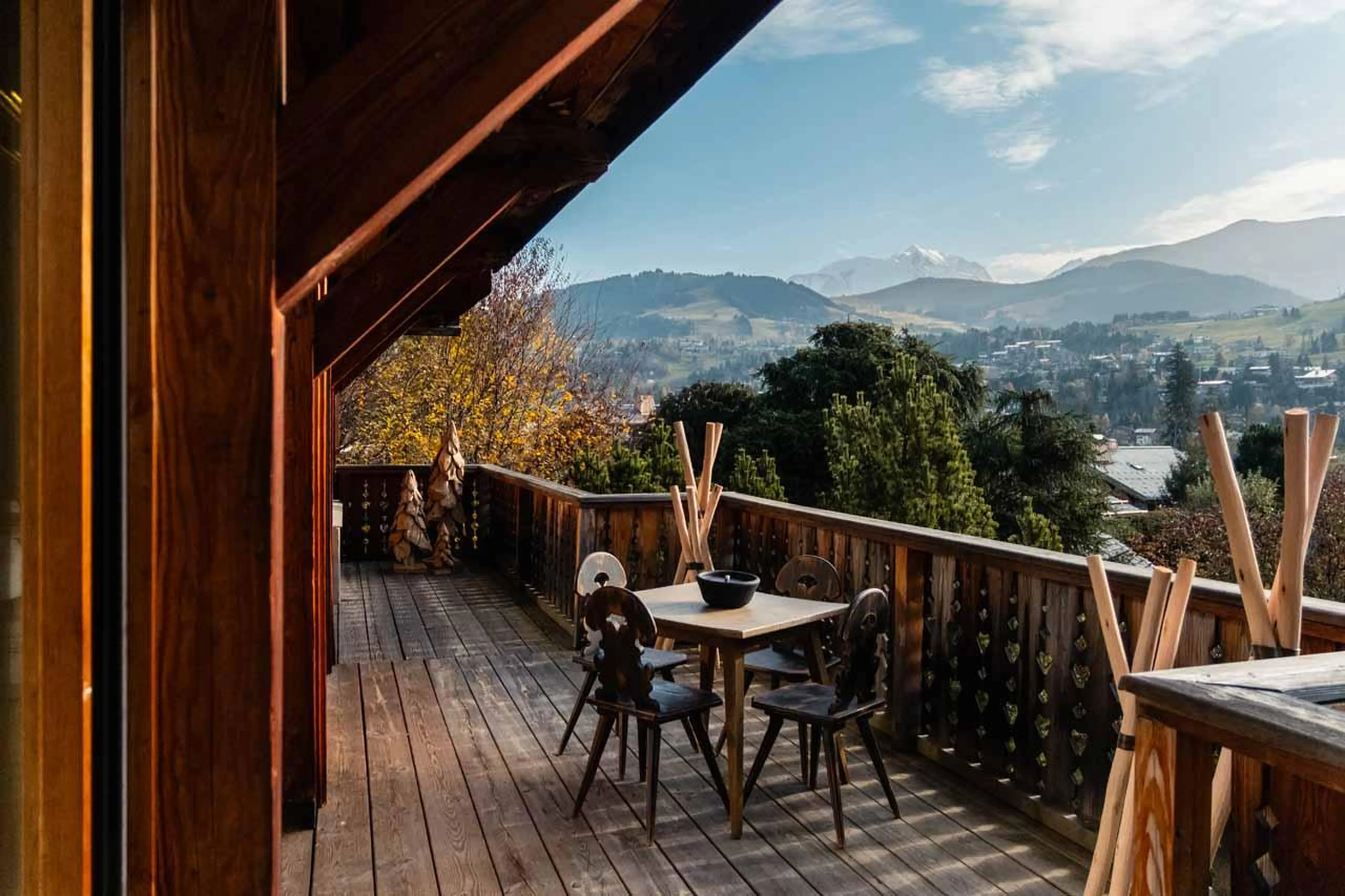 Terrace with outdoor furniture in Chalet Donatien, Megeve