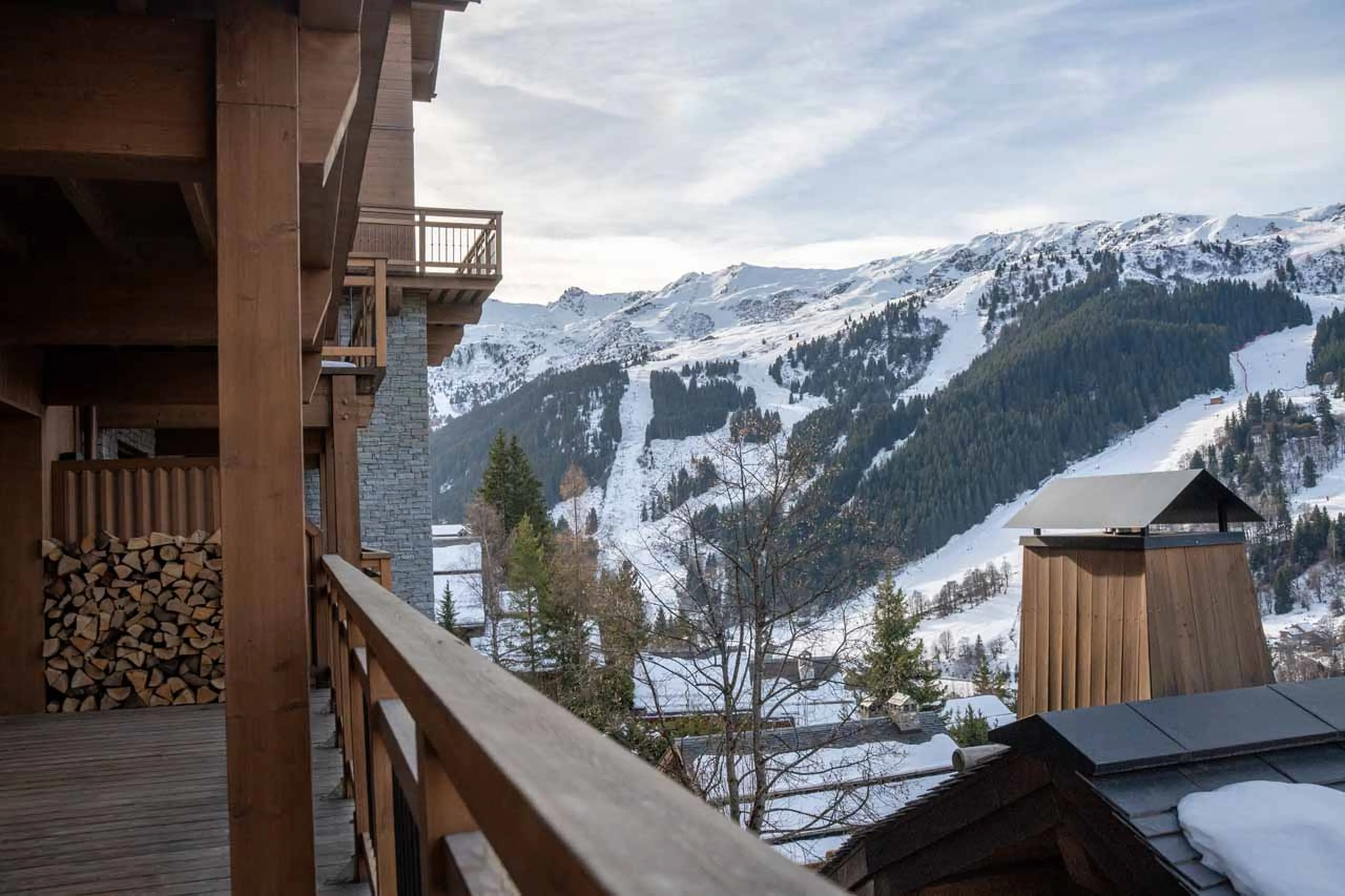 Balcony view at Apartment Doron in Meribel