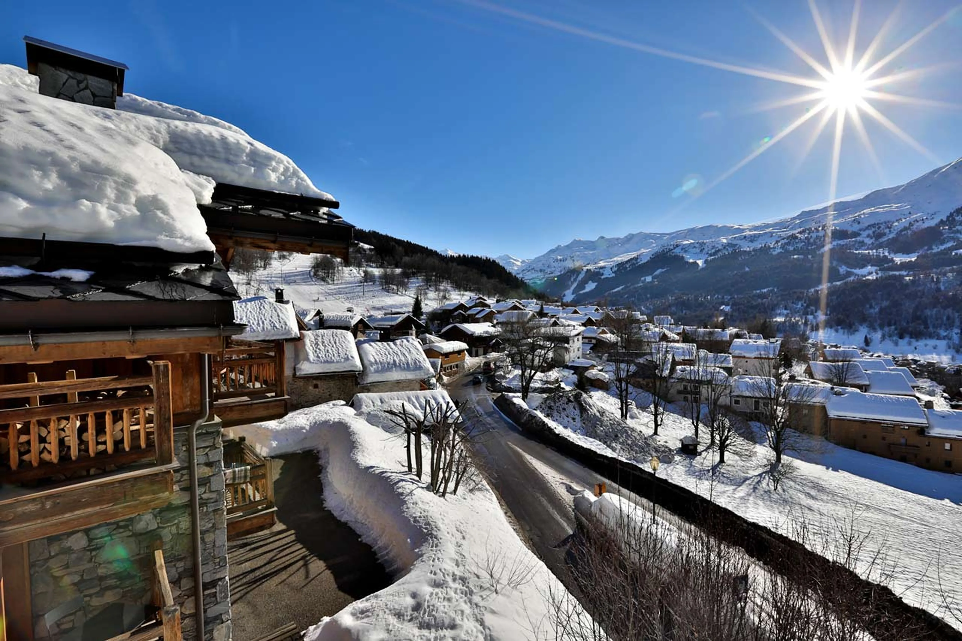 Exterior and view from Chalet du Vallon in Meribel