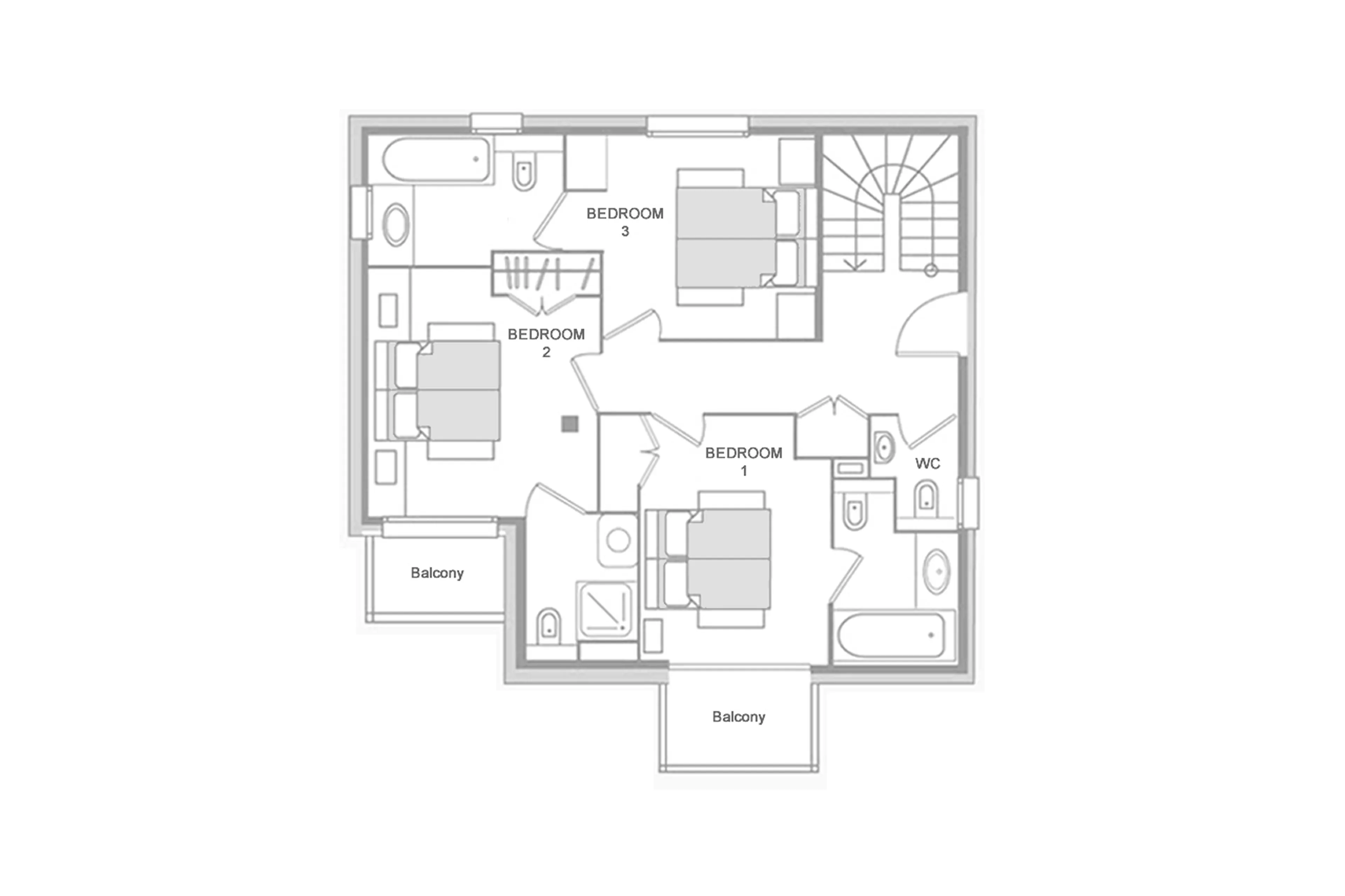 Level 1 floor plan of Chalet Du Vallon in Meribel