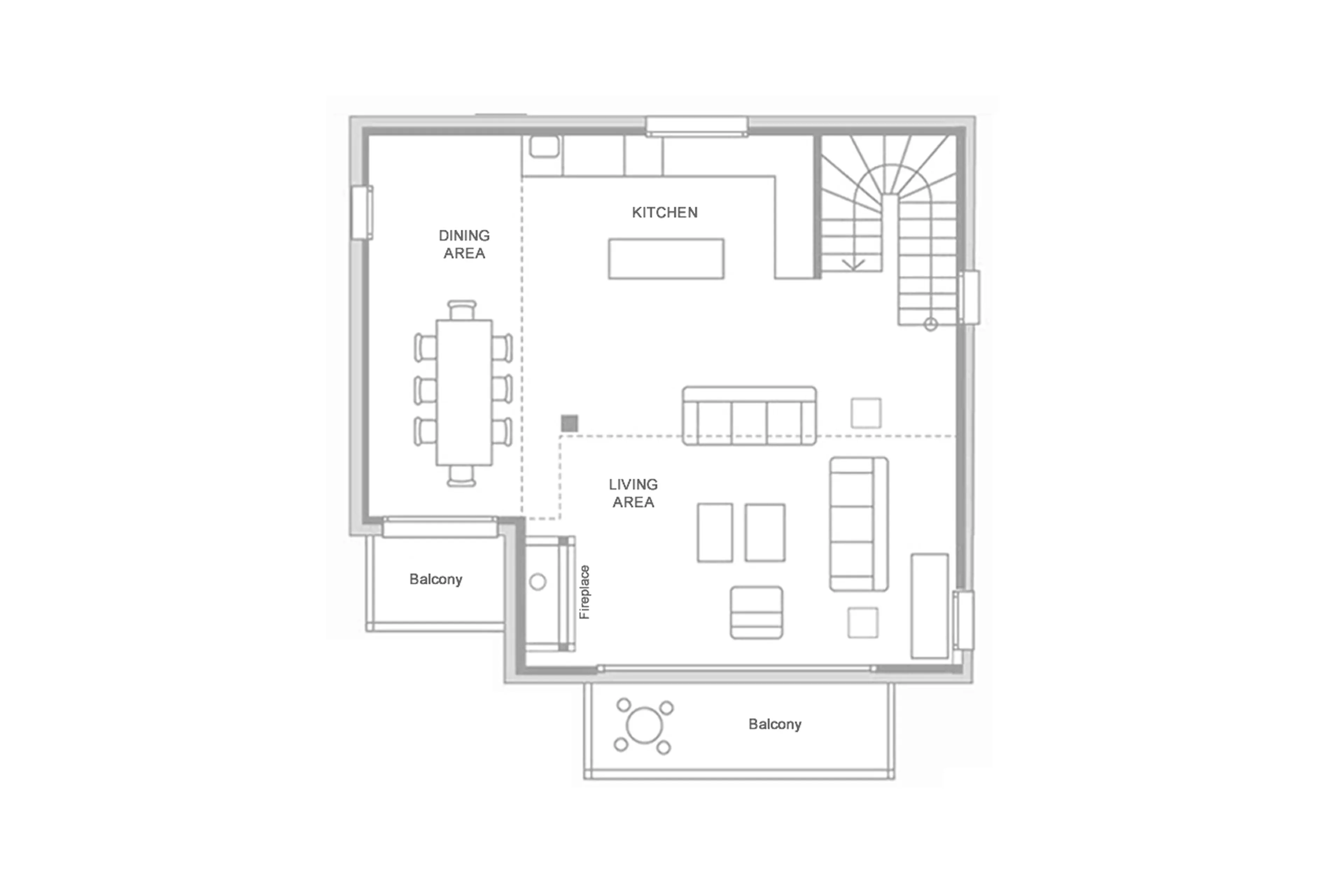 Level 2 floor plan of Chalet Du Vallon in Meribel