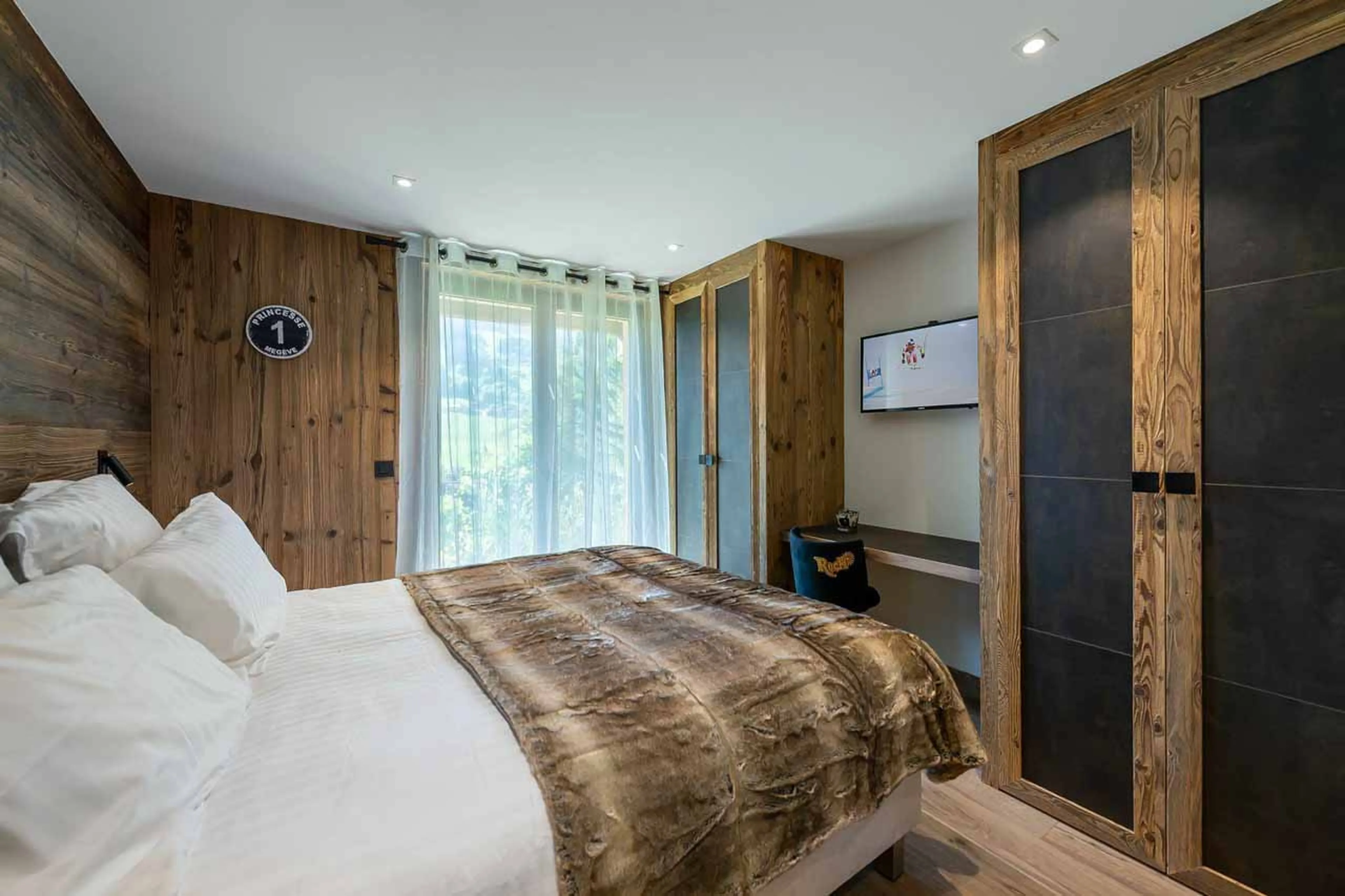 Bedroom three at Chalet Eastwood in Megeve