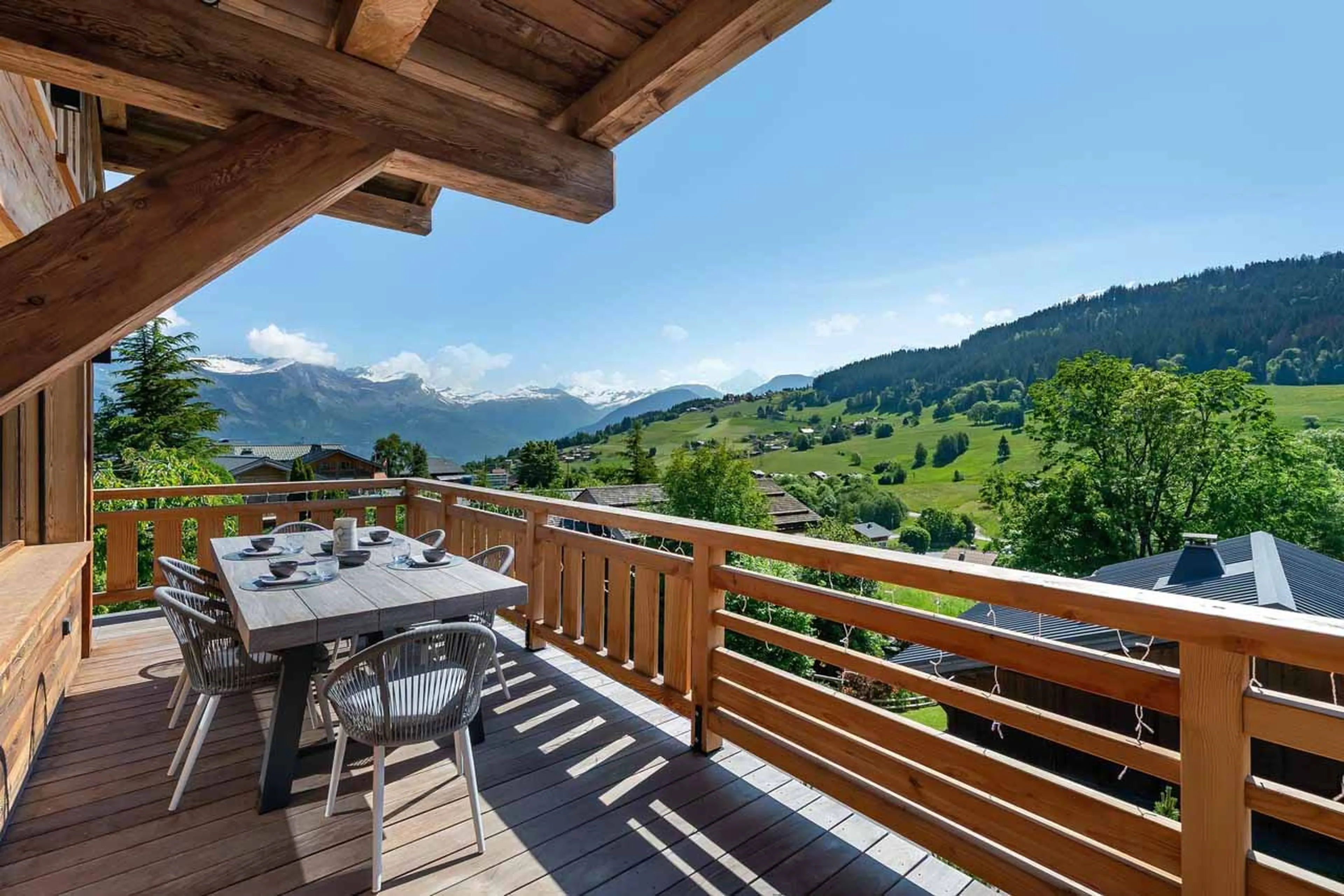 Terrace dining at Chalet Eastwood in Megeve